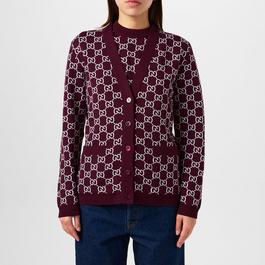 Gucci Reversible Gg Wool Jacquard Cardigan