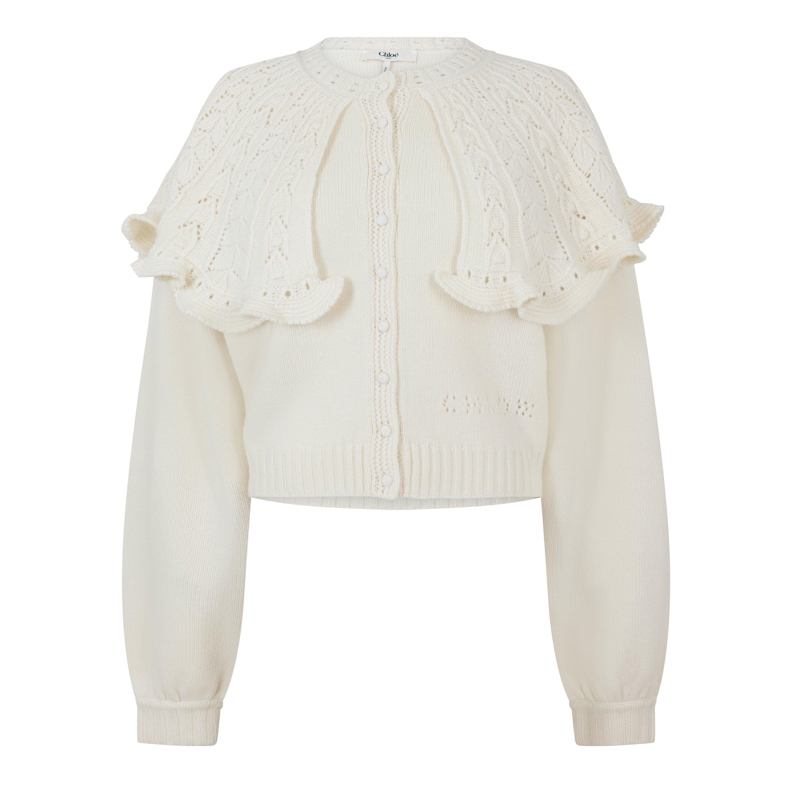 Chloe Women's Ruffle Cardigan - Iconic Milk - Size 10 (38)