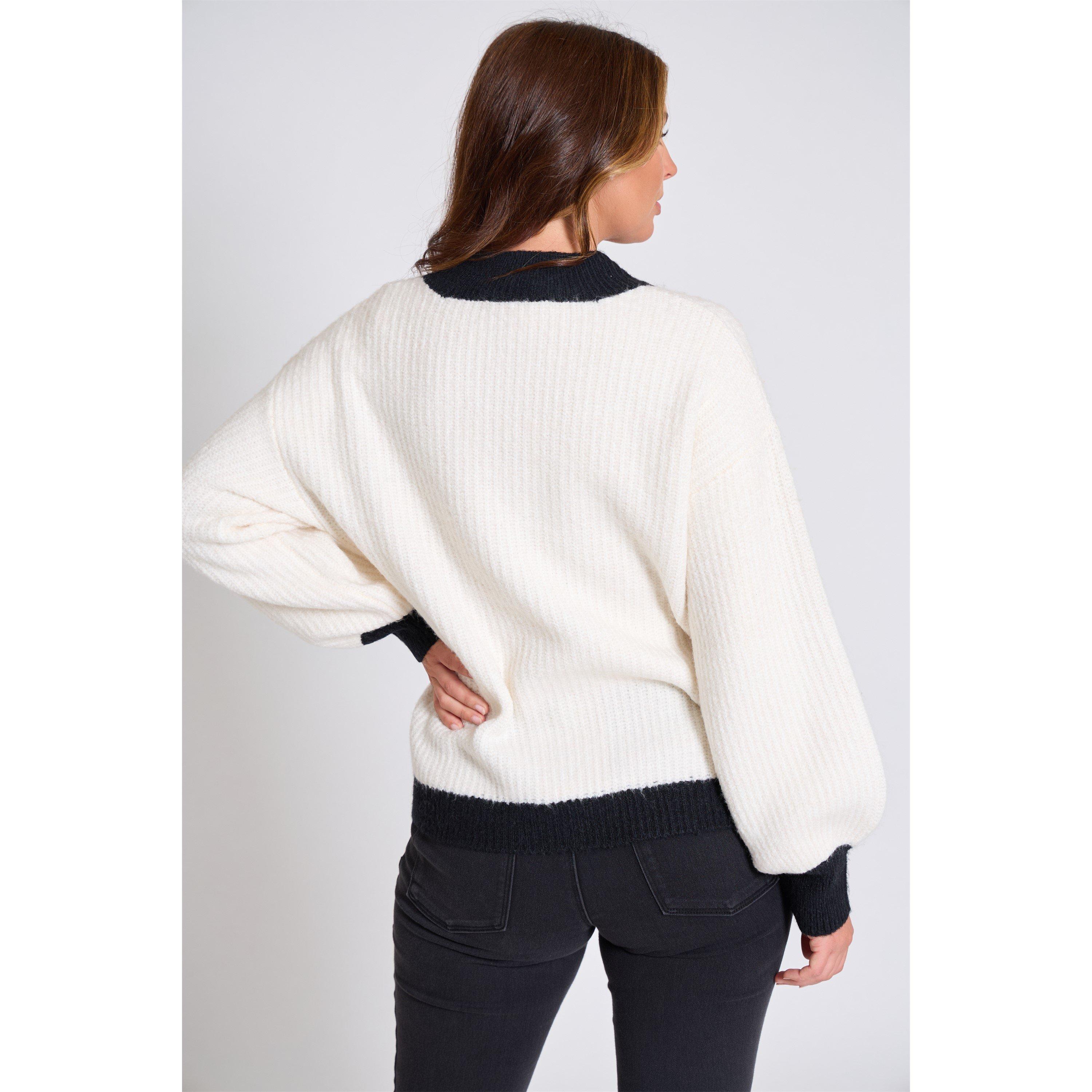 White - Be You - Women's Asymmetrical Button-Up Cardigan - 3