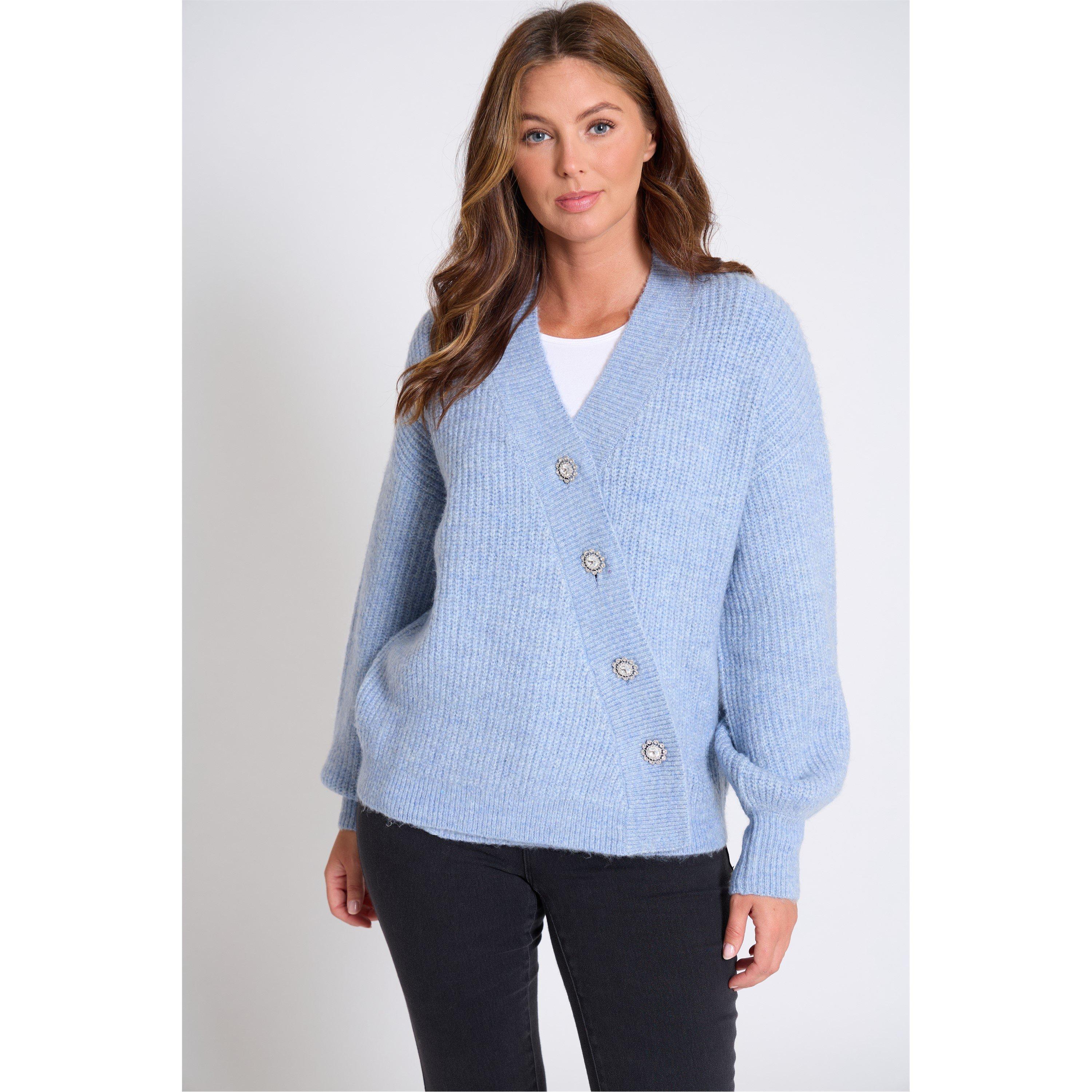 Blå - Be You - Asymmetrical Button-Up Cardigan - 1