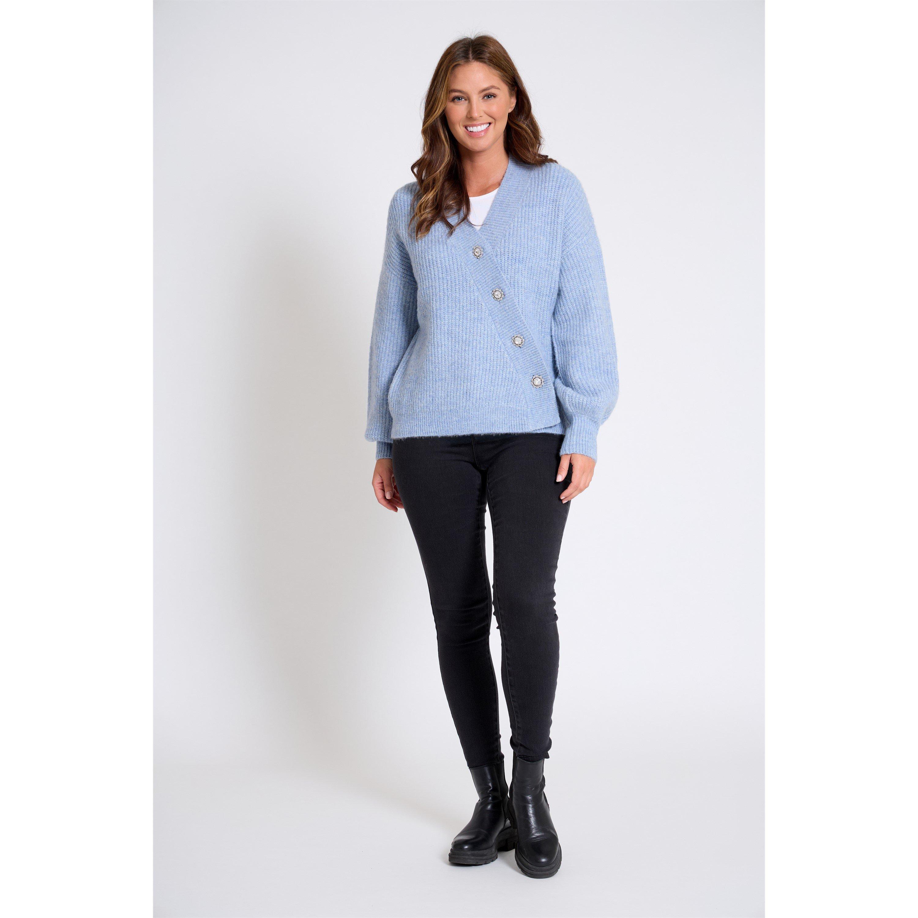 Blå - Be You - Asymmetrical Button-Up Cardigan - 2