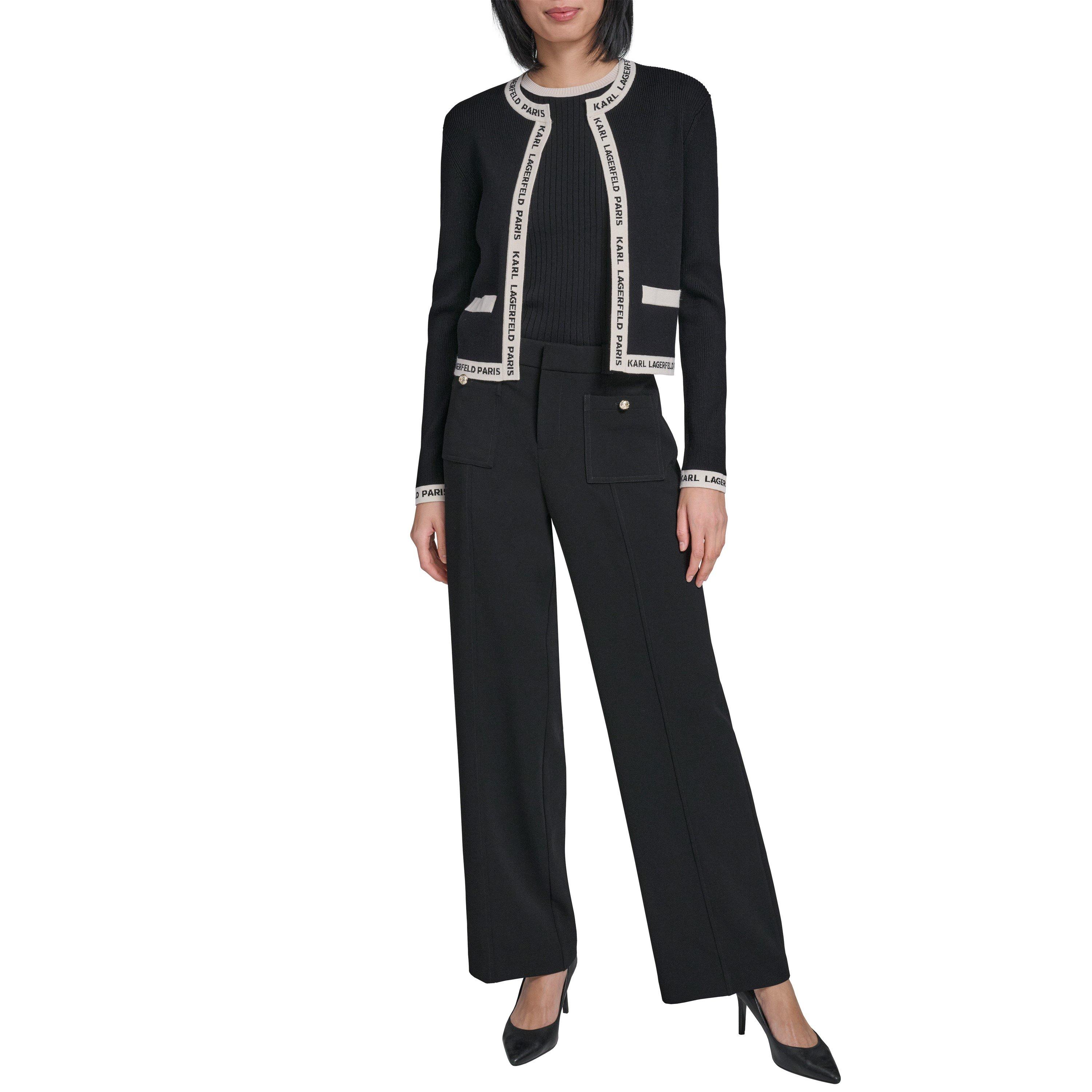 Black/Bisque - Karl Lagerfeld - Women's Sportswear Cardigan - 4
