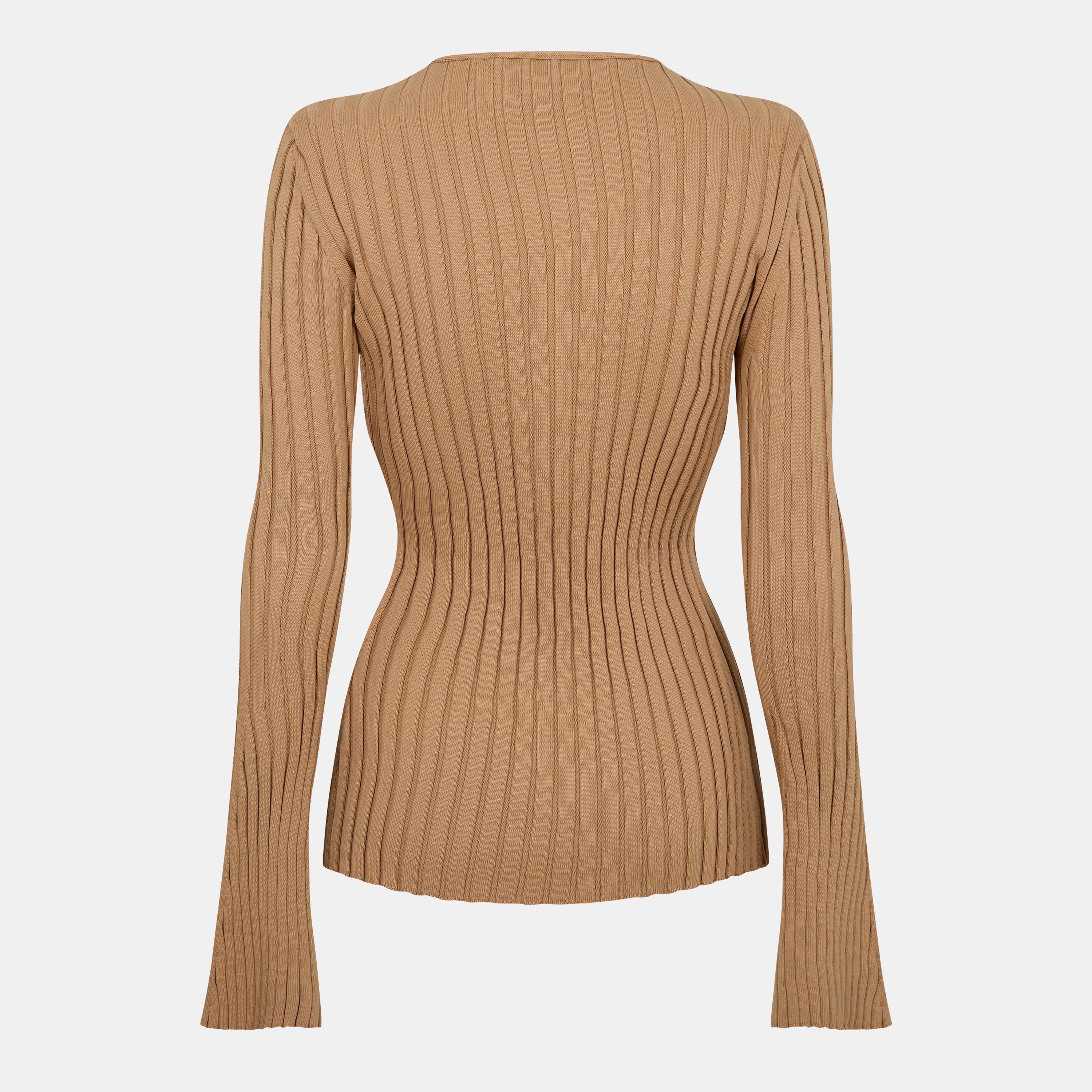 Caramel - Stella McCartney - Women's Ribbed Cardigan - 2
