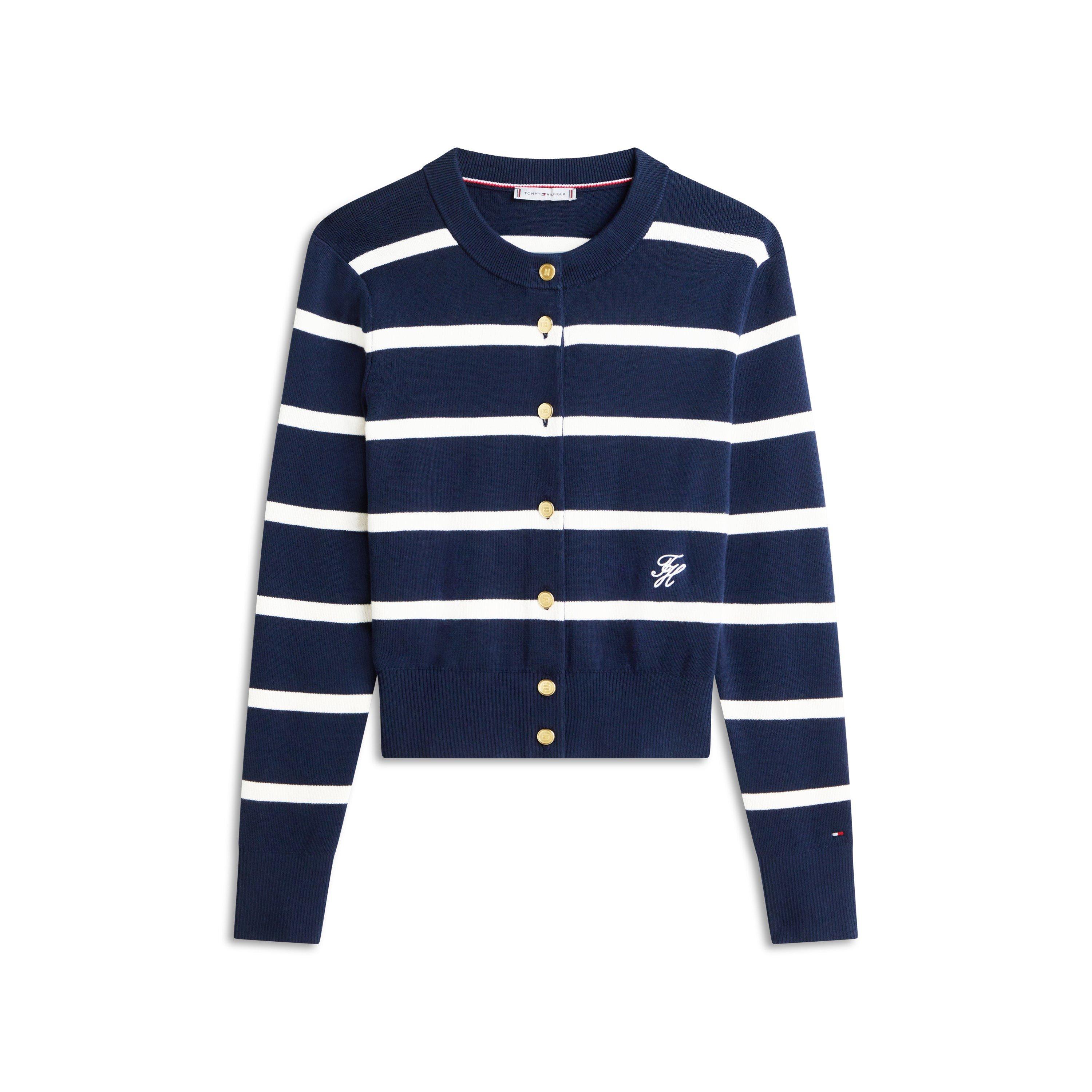 Tommy Hilfiger Women's Cardigan - Dk Night/Ivory - 8 (XS)