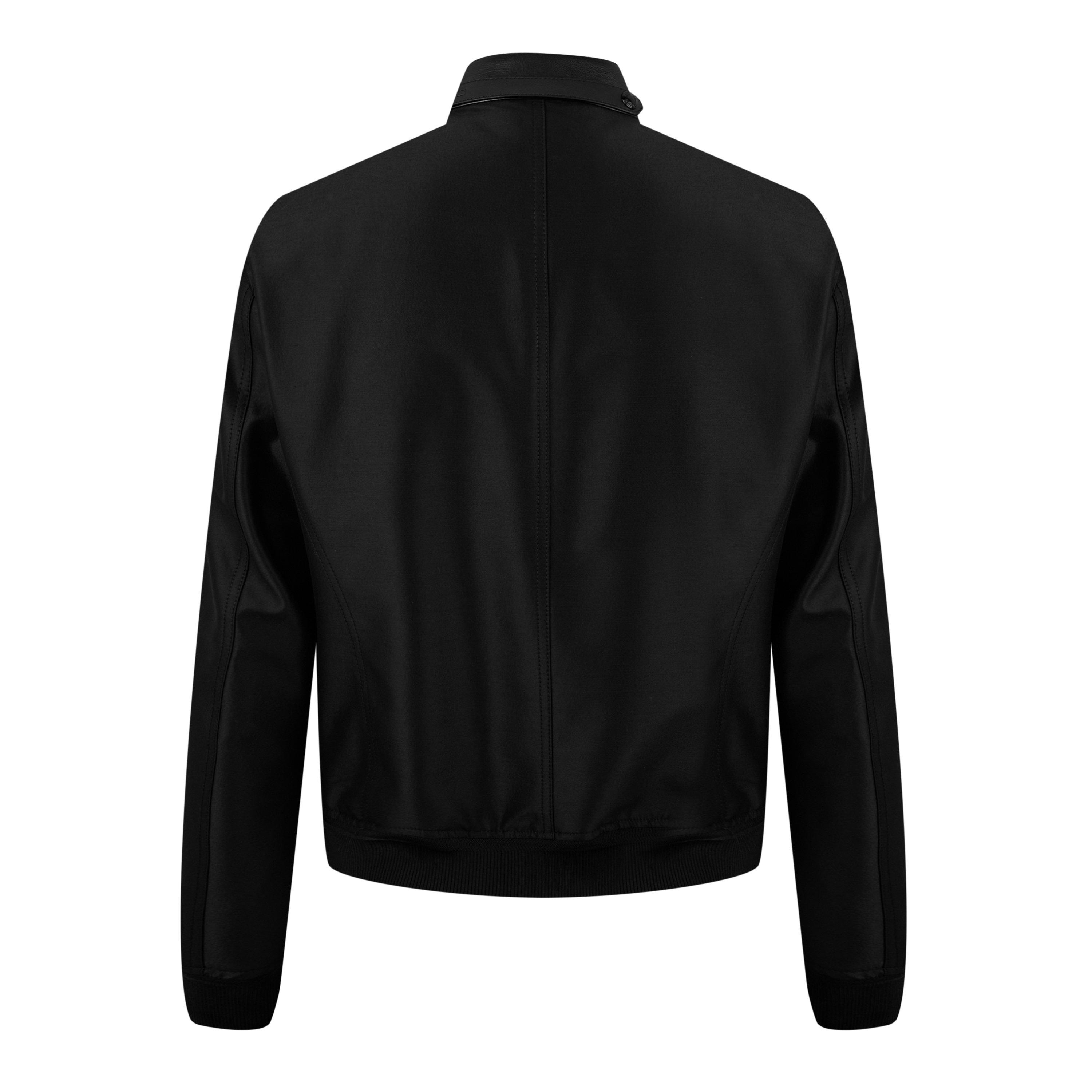 Black - Tom Ford - Men's Leather-Trimmed Wool and Silk Blend Bomber Jacket - 6