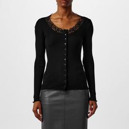 Saint Laurent Lace Trim Cardigan