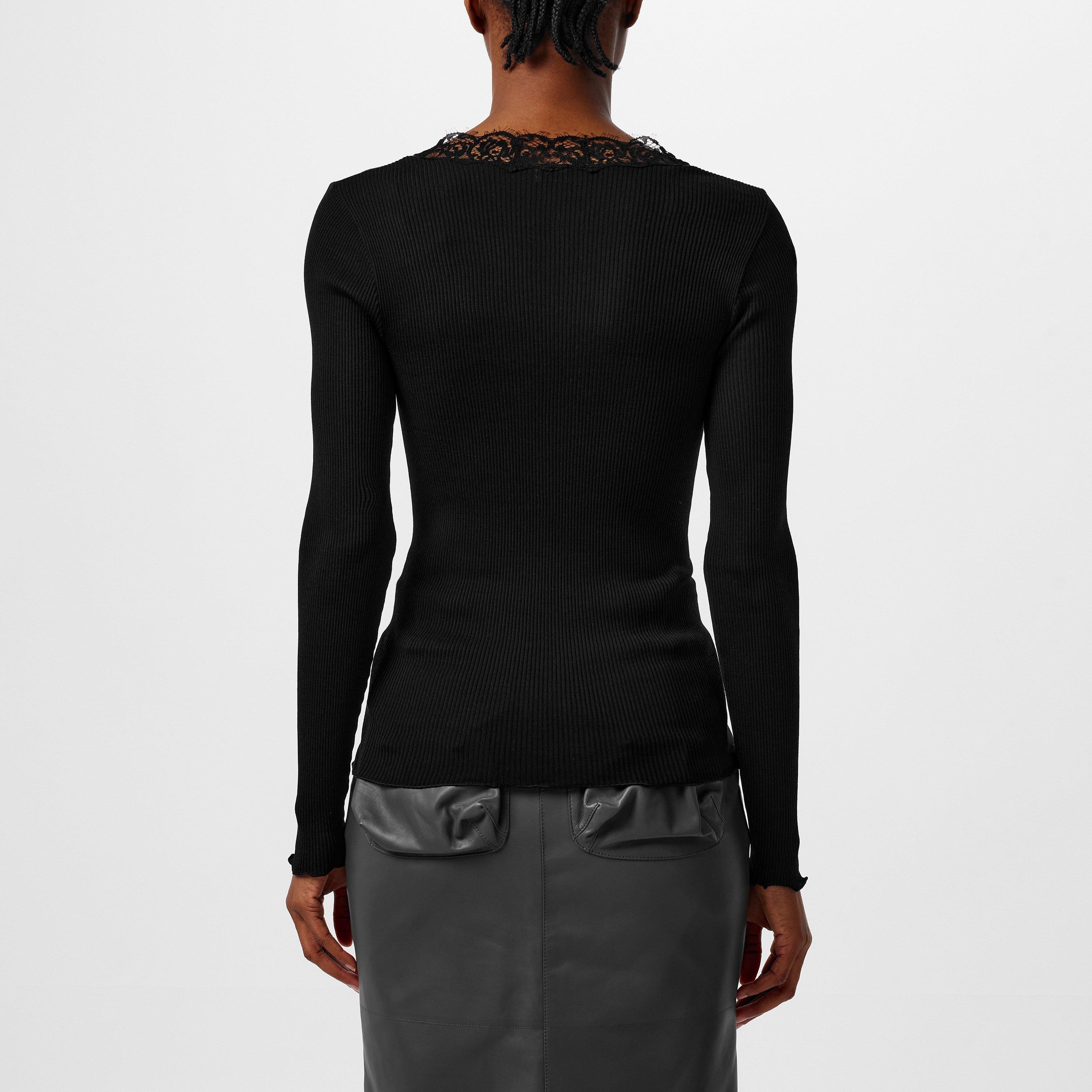 Noir - Saint Laurent - Lace Trim Cardigan - 3