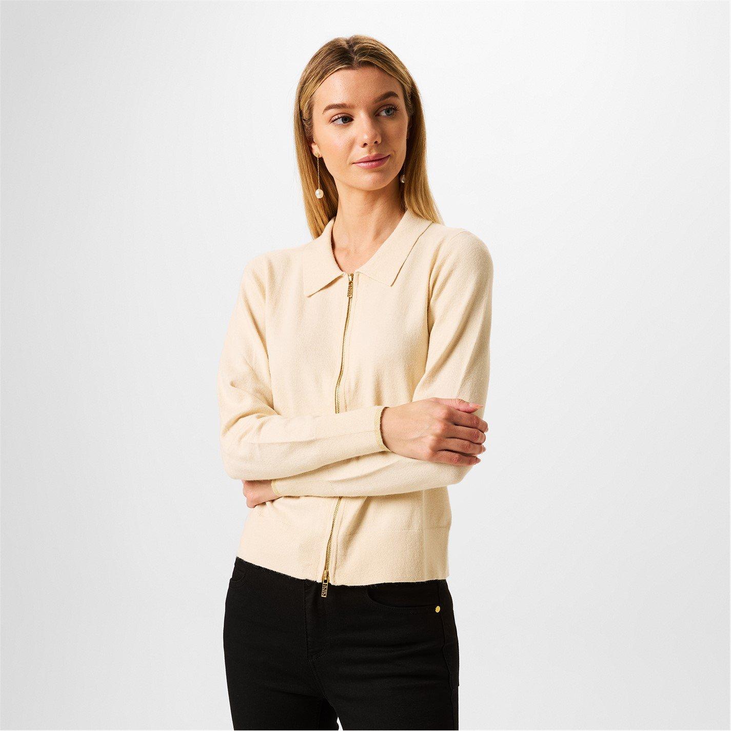 White cap - Biba - Zip Up Cardigan - 1
