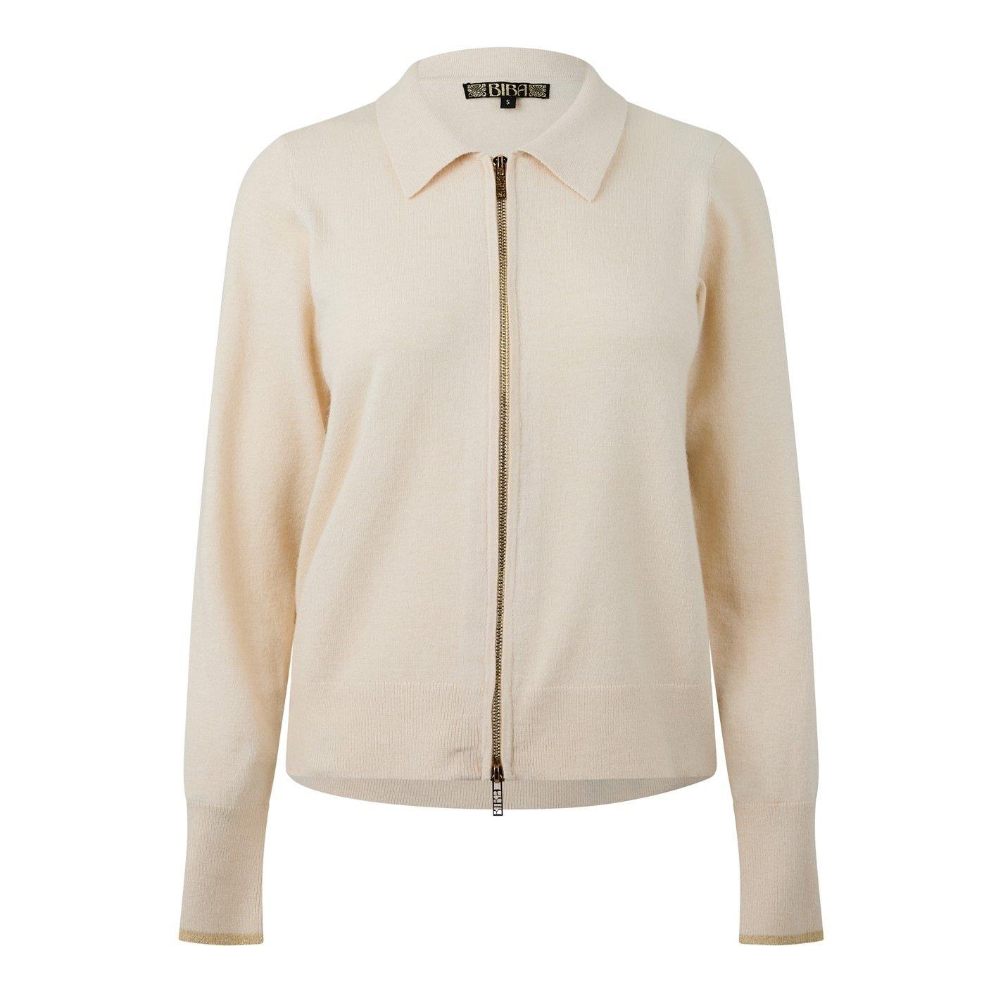 White cap - Biba - Biba Zip Up Cardigan - 4