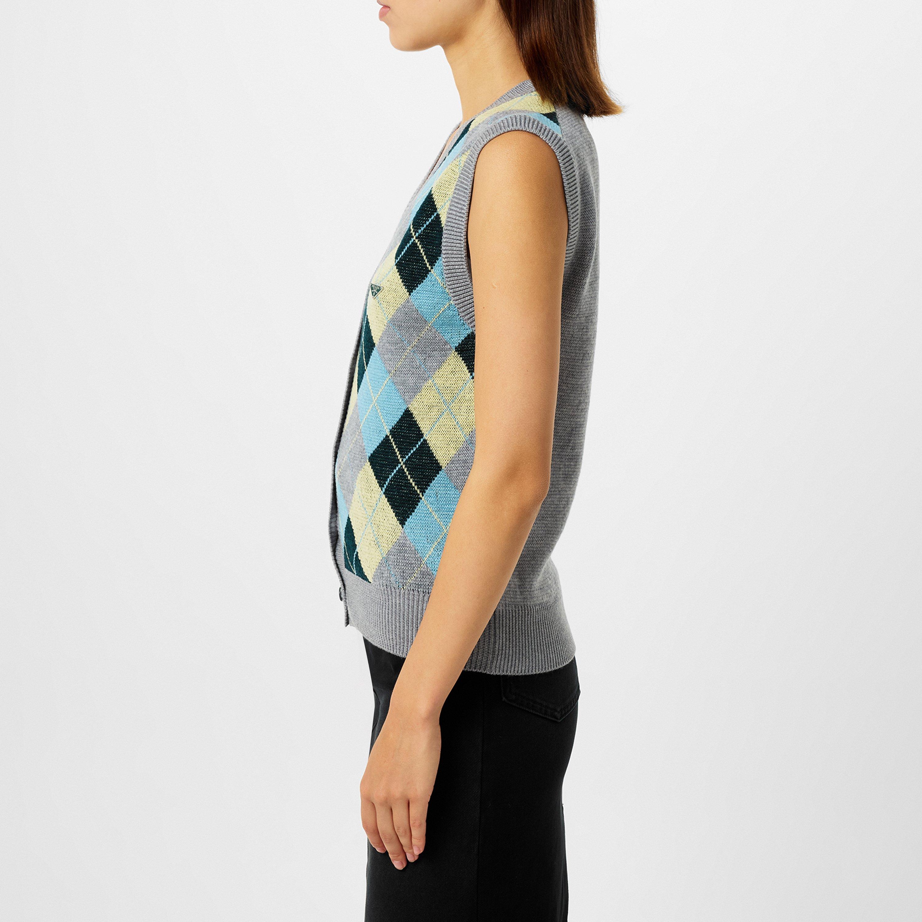 トップス PRADA Argyle Knit Vest Prada Button-Up Vest | Flannels