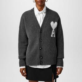 Ami Paris De Coeur V Neck Cardigan