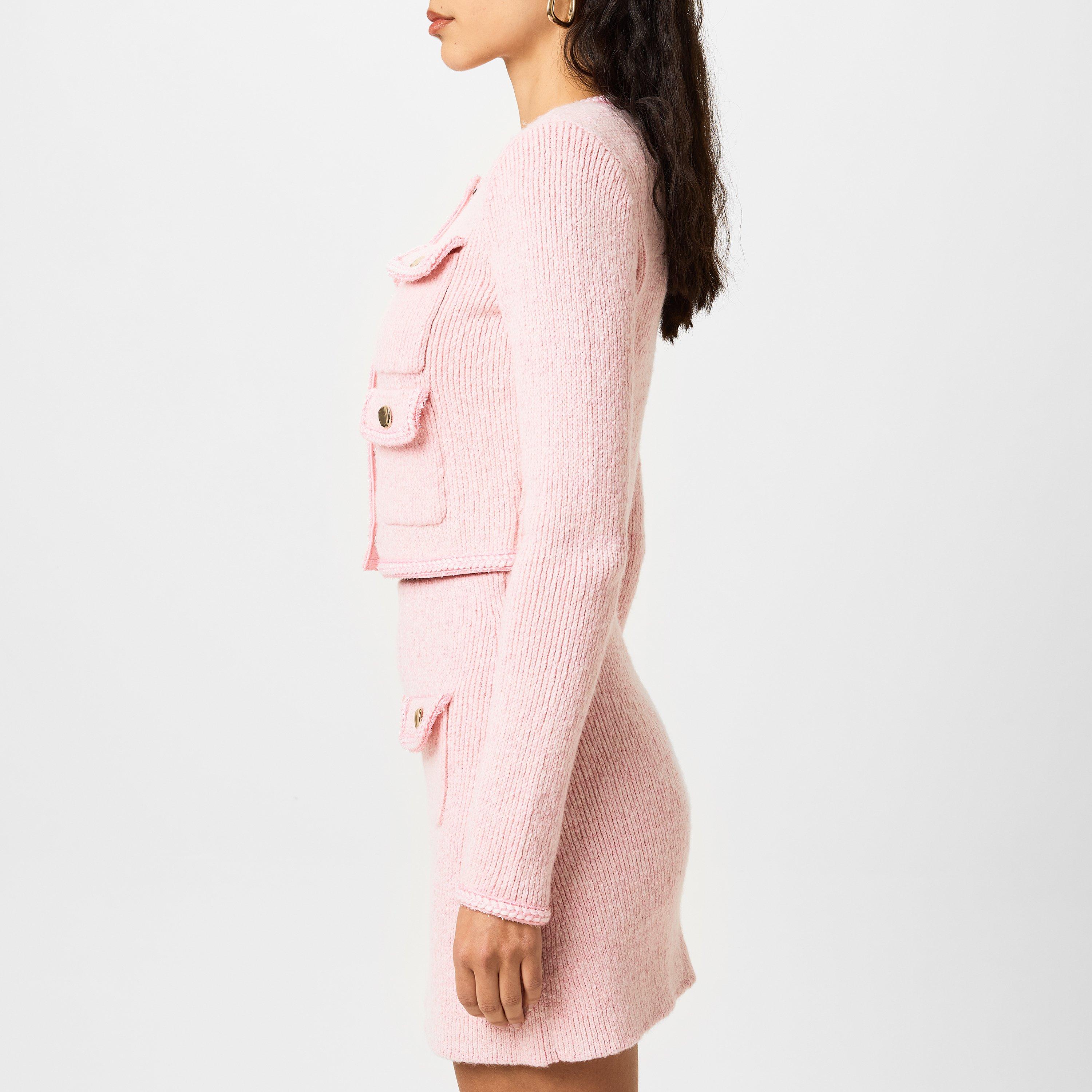 Pink - Self Portrait - Mélange-Effect Cardigan - 2