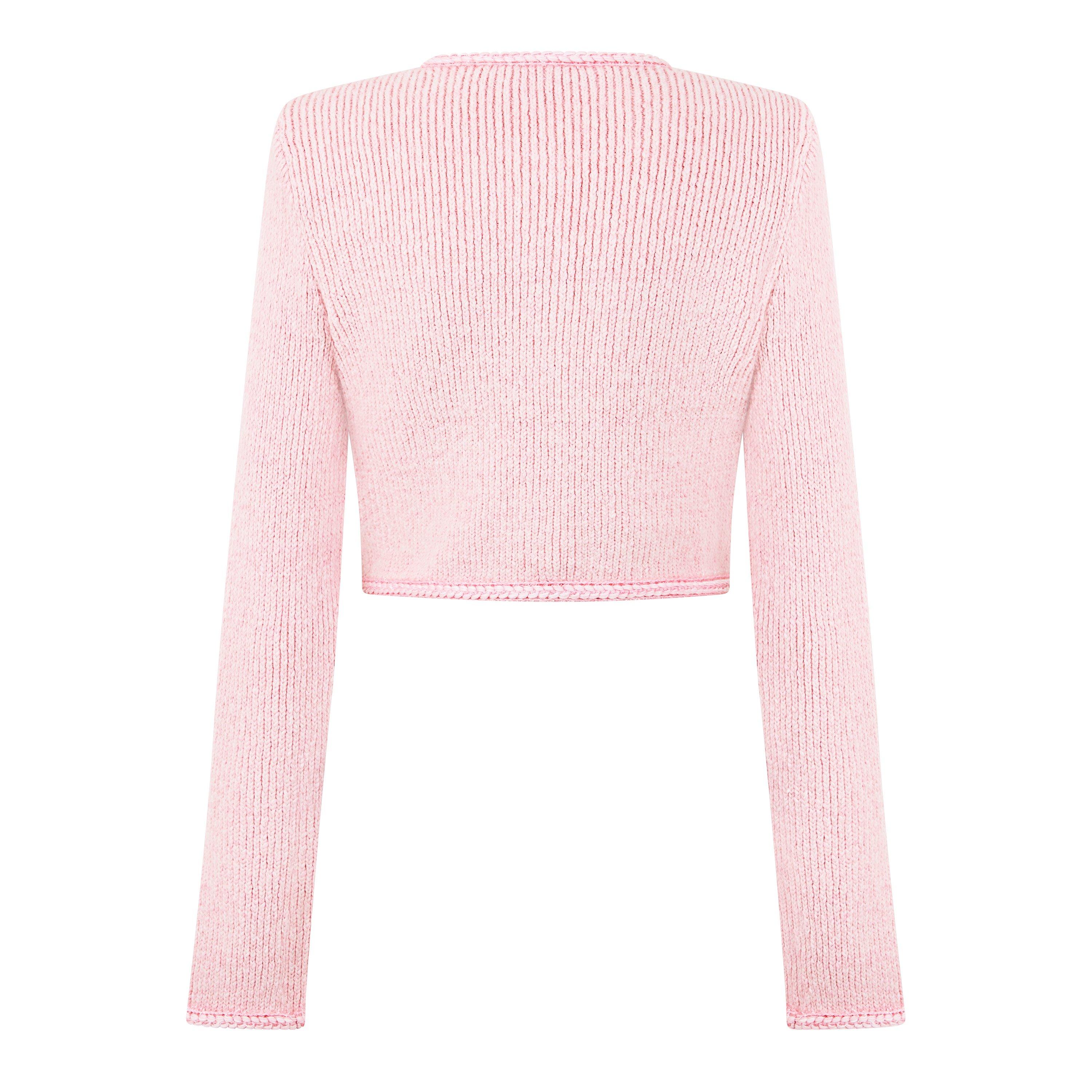 Pink - Self Portrait - Mélange-Effect Cardigan - 6