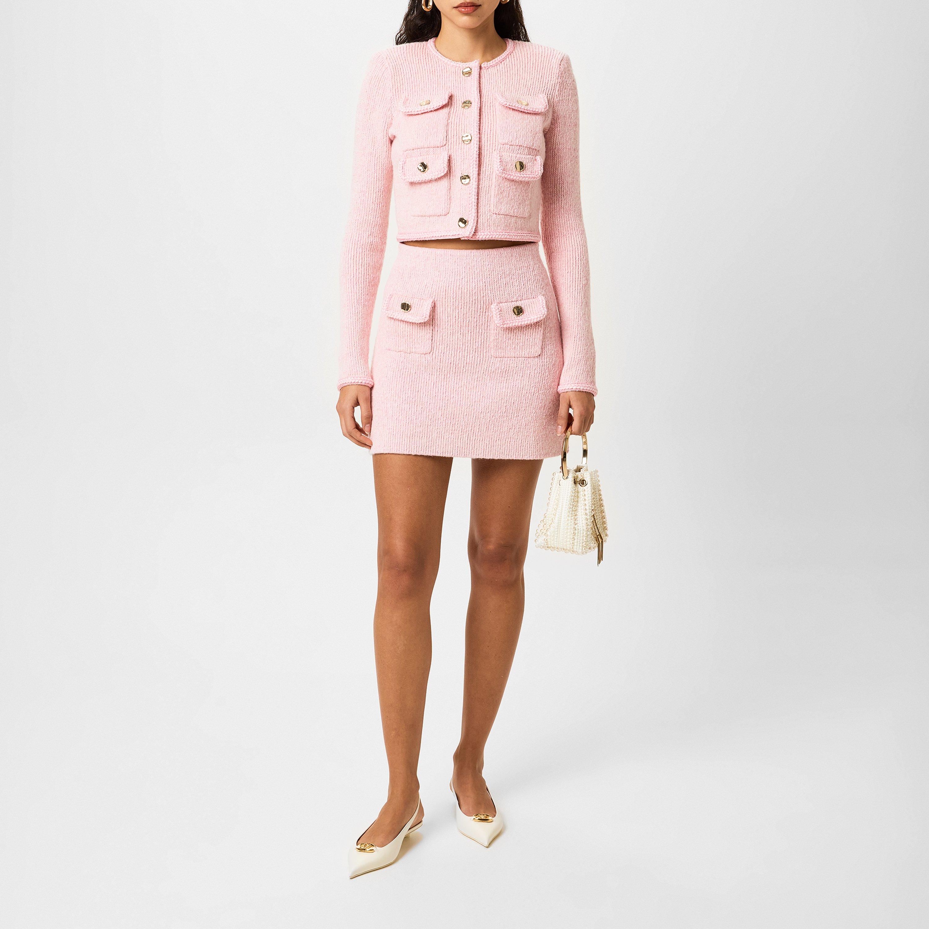 Pink - Self Portrait - Mélange-Effect Cardigan - 4