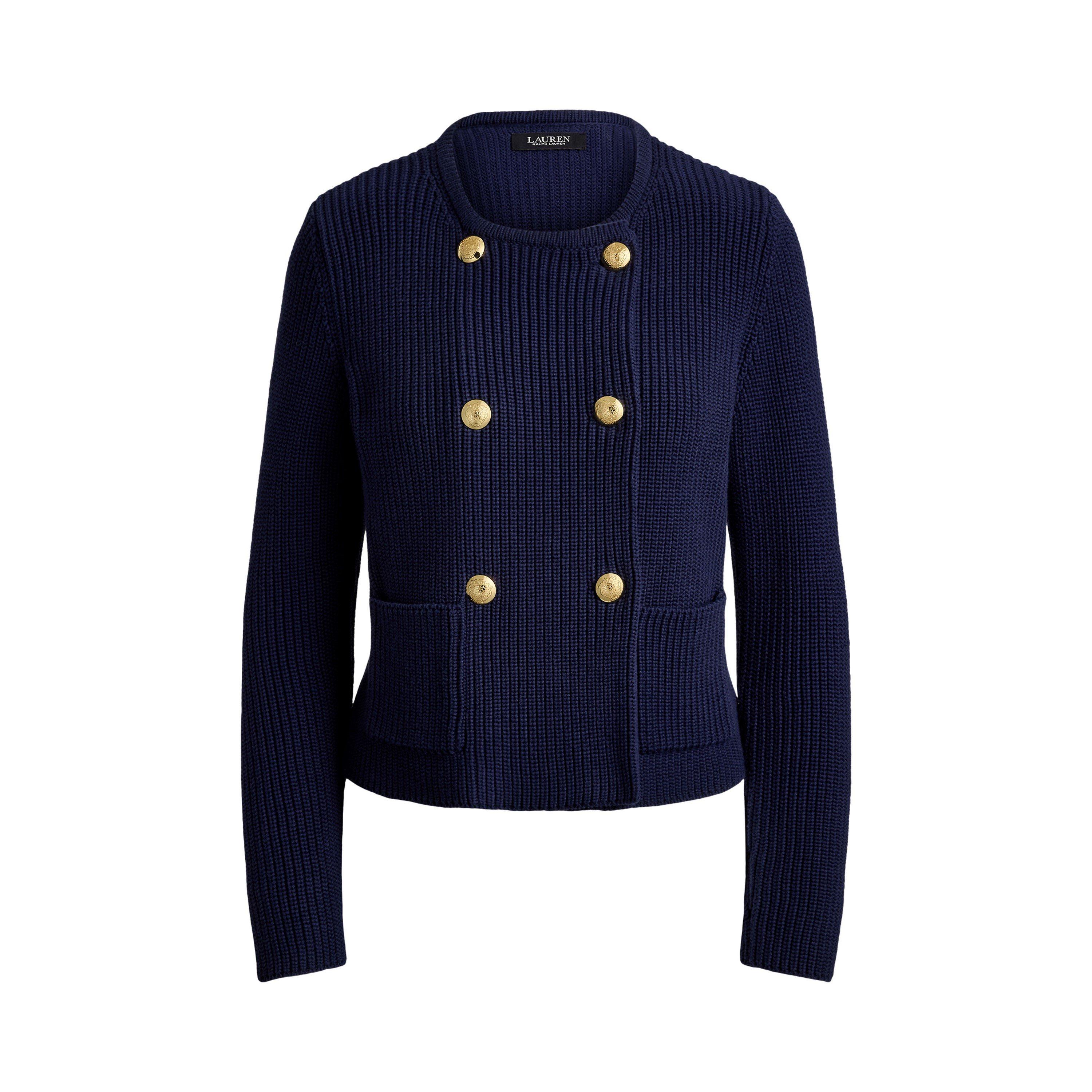 Lauren By Ralph Lauren Women's Refined Navy Cardigan - 14 (L)