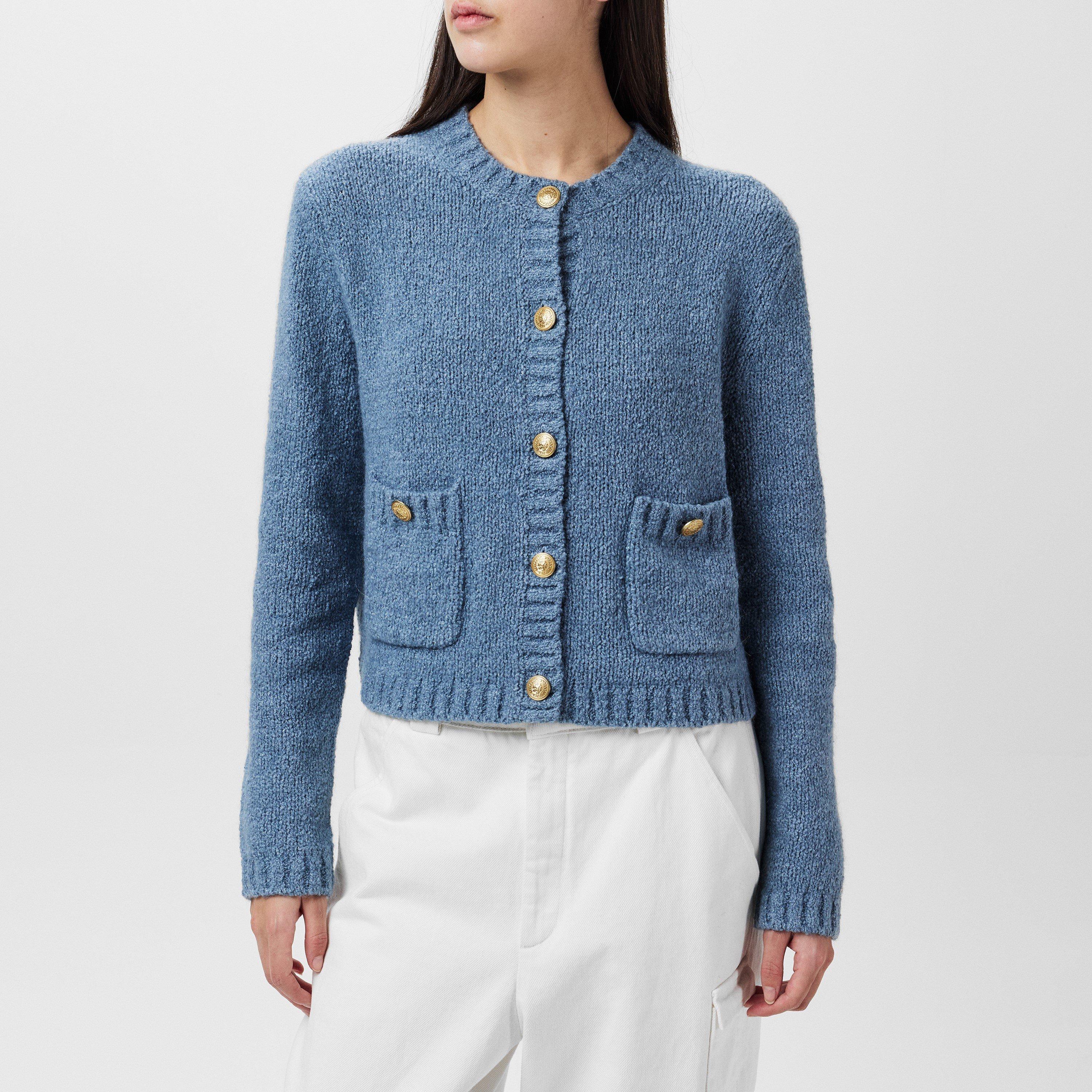 Flint Blue - Tommy Hilfiger - Women's Textured Gold Button Cardigan - 1