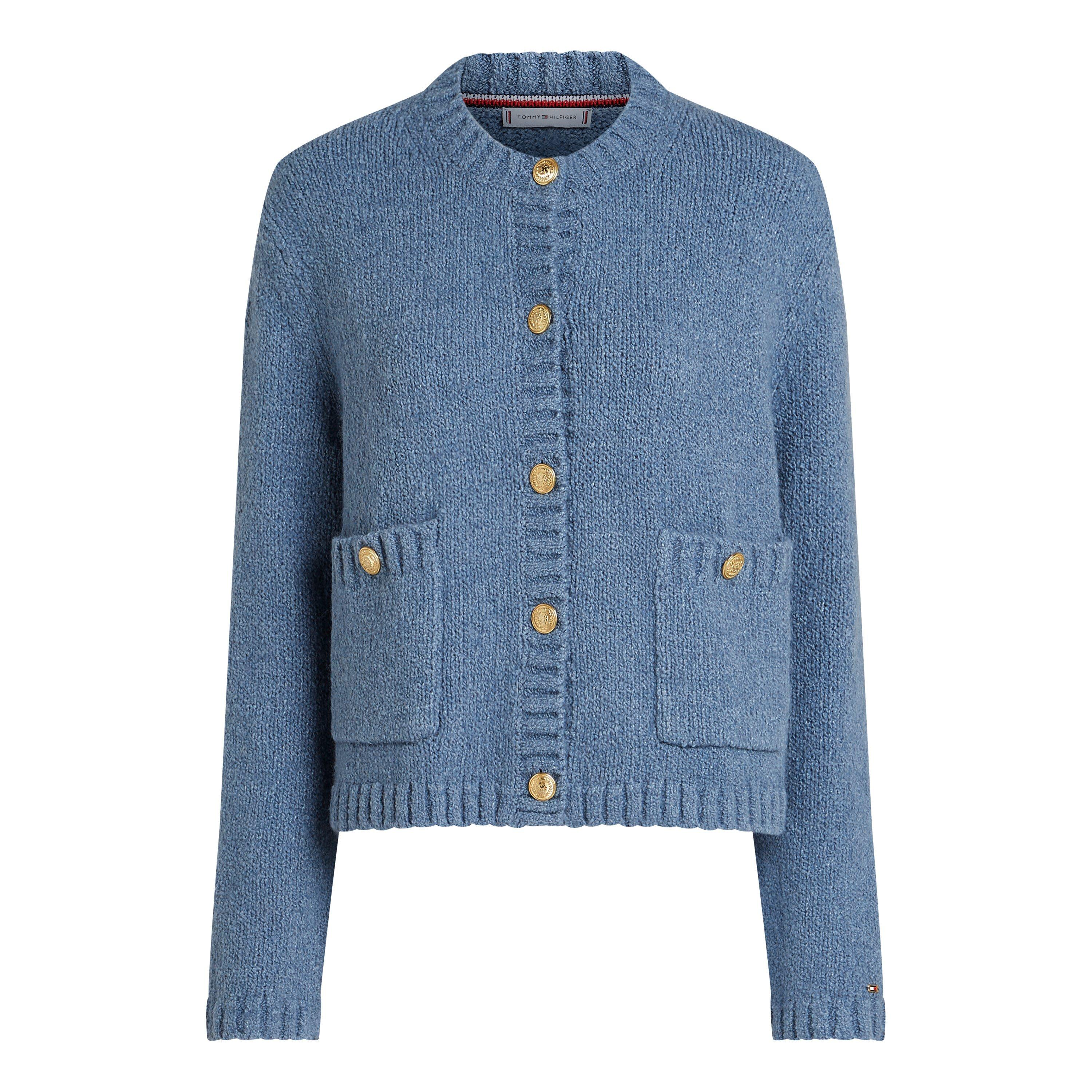 Flint Blue - Tommy Hilfiger - Women's Textured Gold Button Cardigan - 5