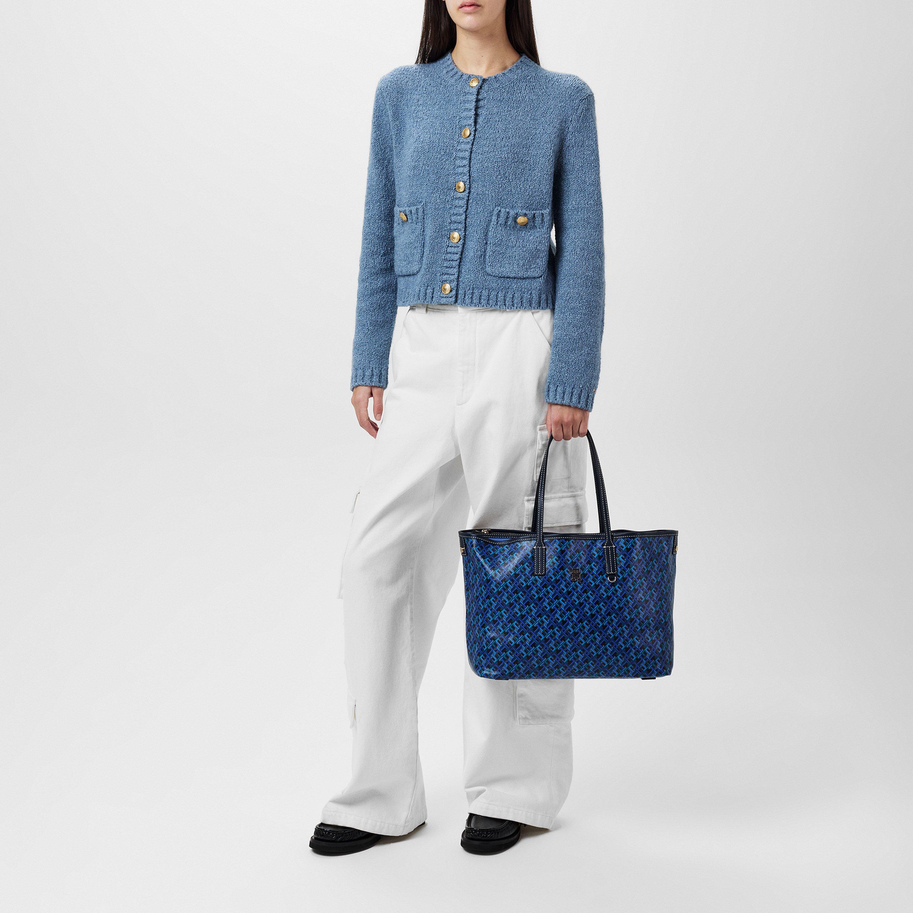 Flint Blue - Tommy Hilfiger - Women's Textured Gold Button Cardigan - 4