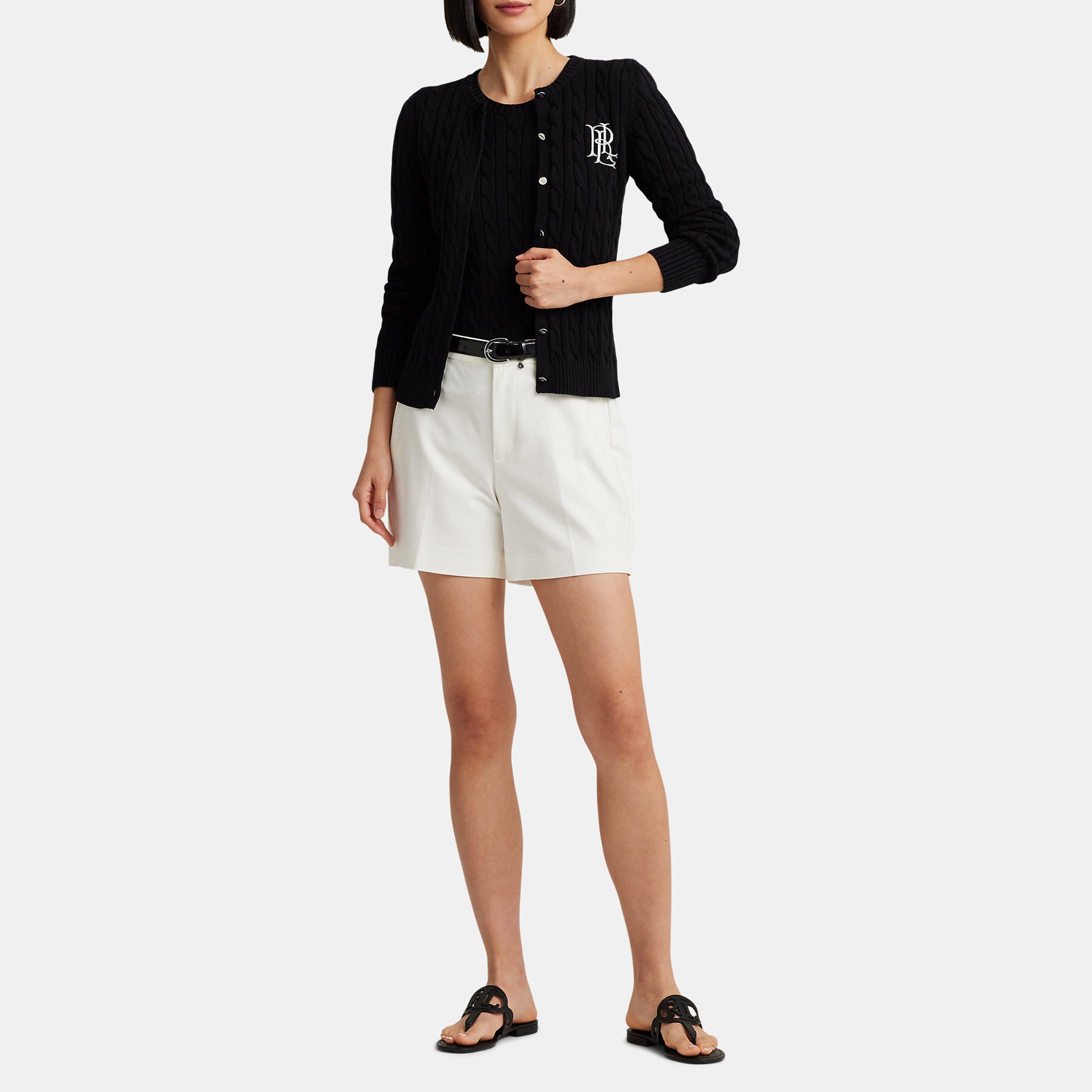 Black - Lauren by Ralph Lauren - Women's Cable Knit Cotton Long Sleeve Cardigan - 5