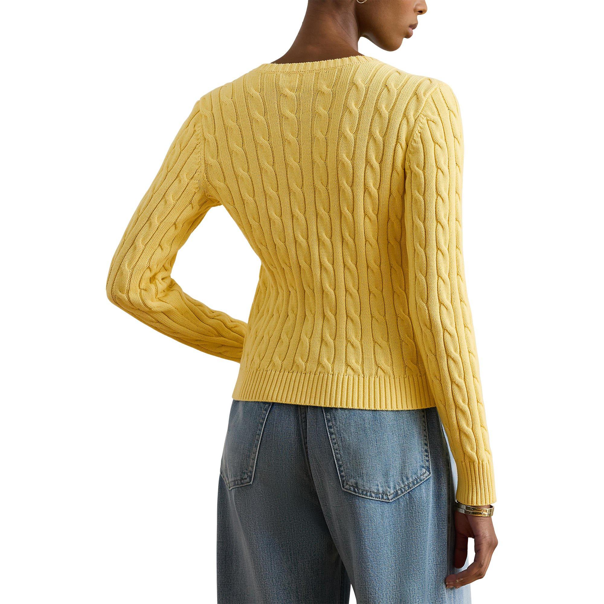 LEMON SORBET - Lauren by Ralph Lauren - Women's Cable-Knit Cardigan - 3