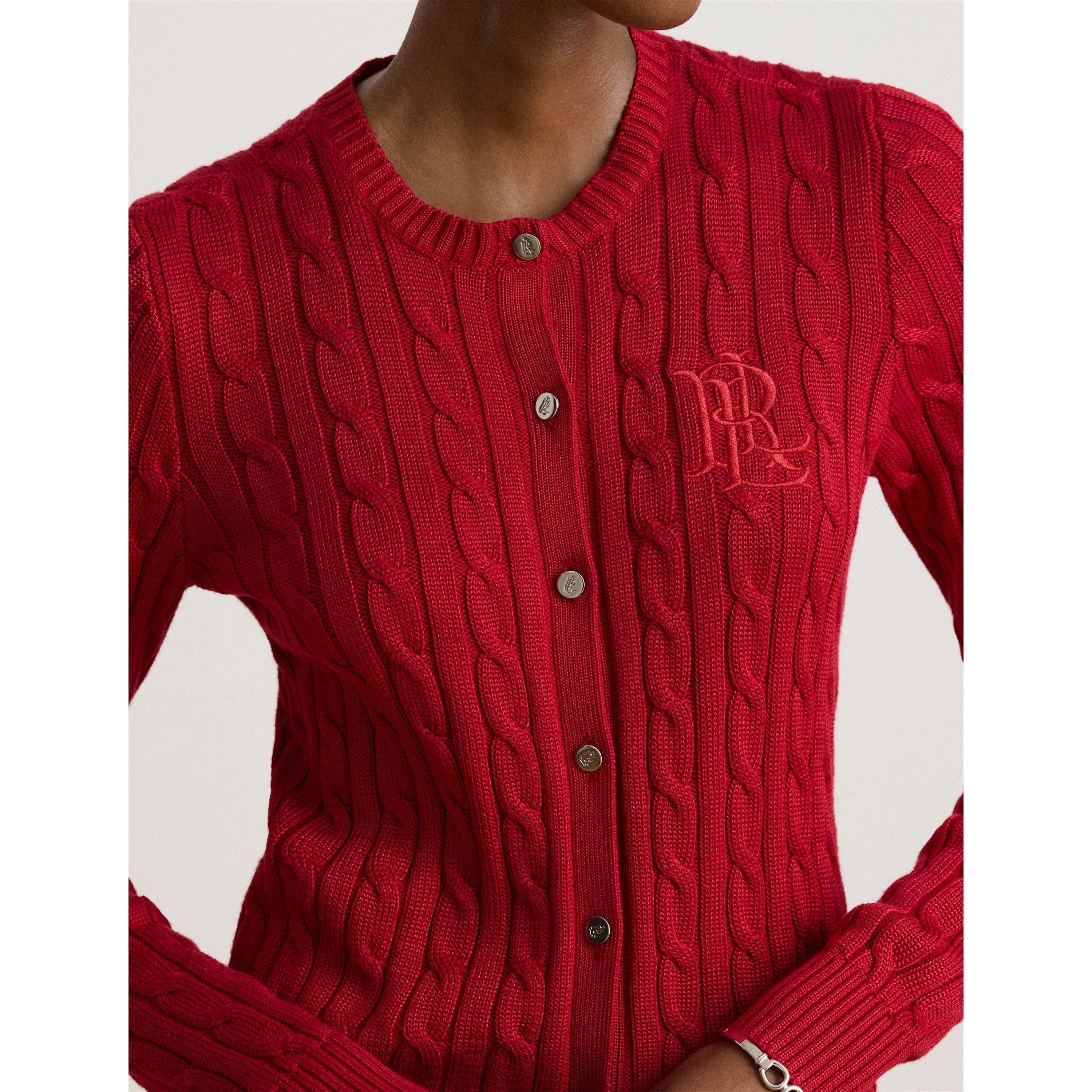 RALPH RED - Lauren by Ralph Lauren - Women's Cable-Knit Cardigan - 4