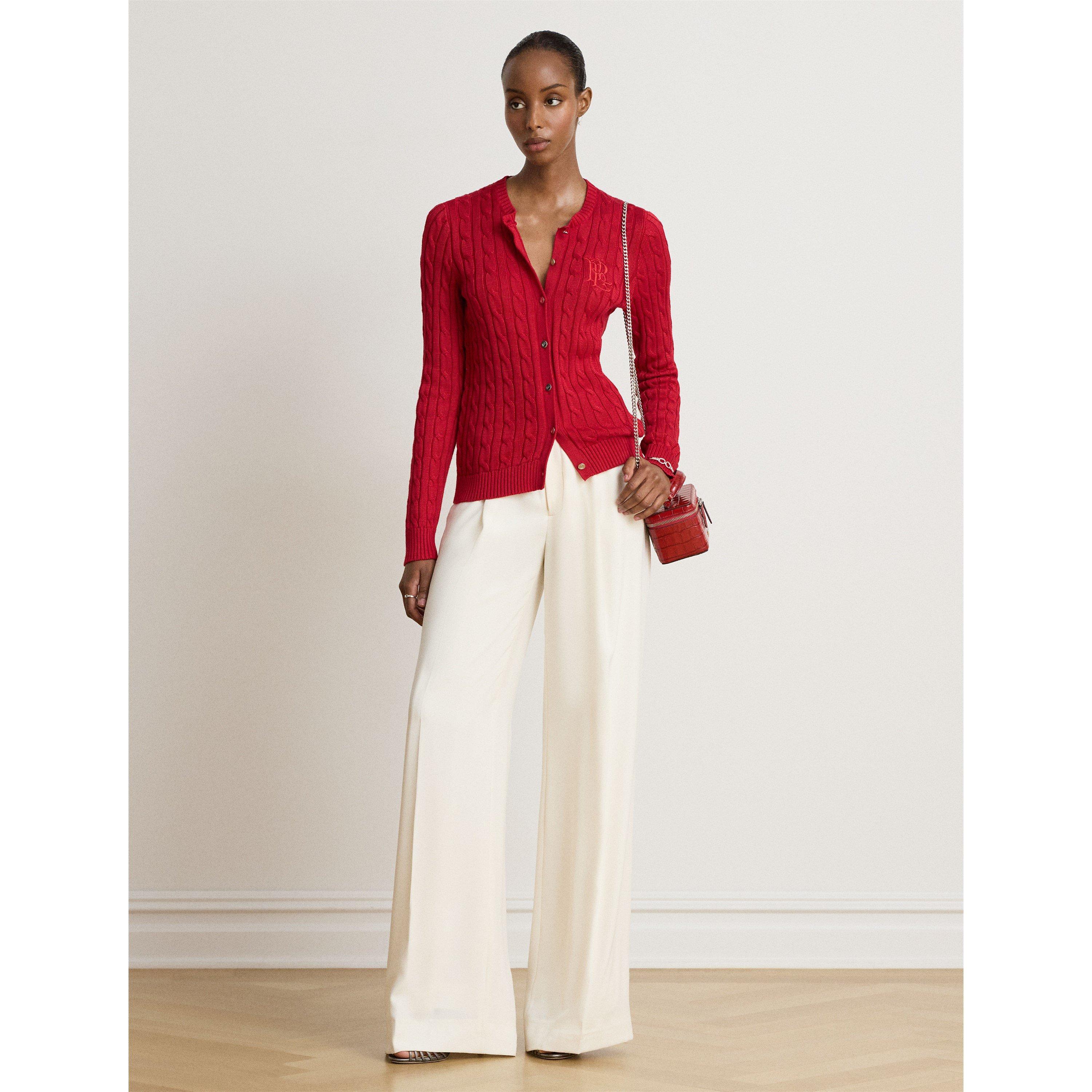 RALPH RED - Lauren by Ralph Lauren - Women's Cable-Knit Cardigan - 5