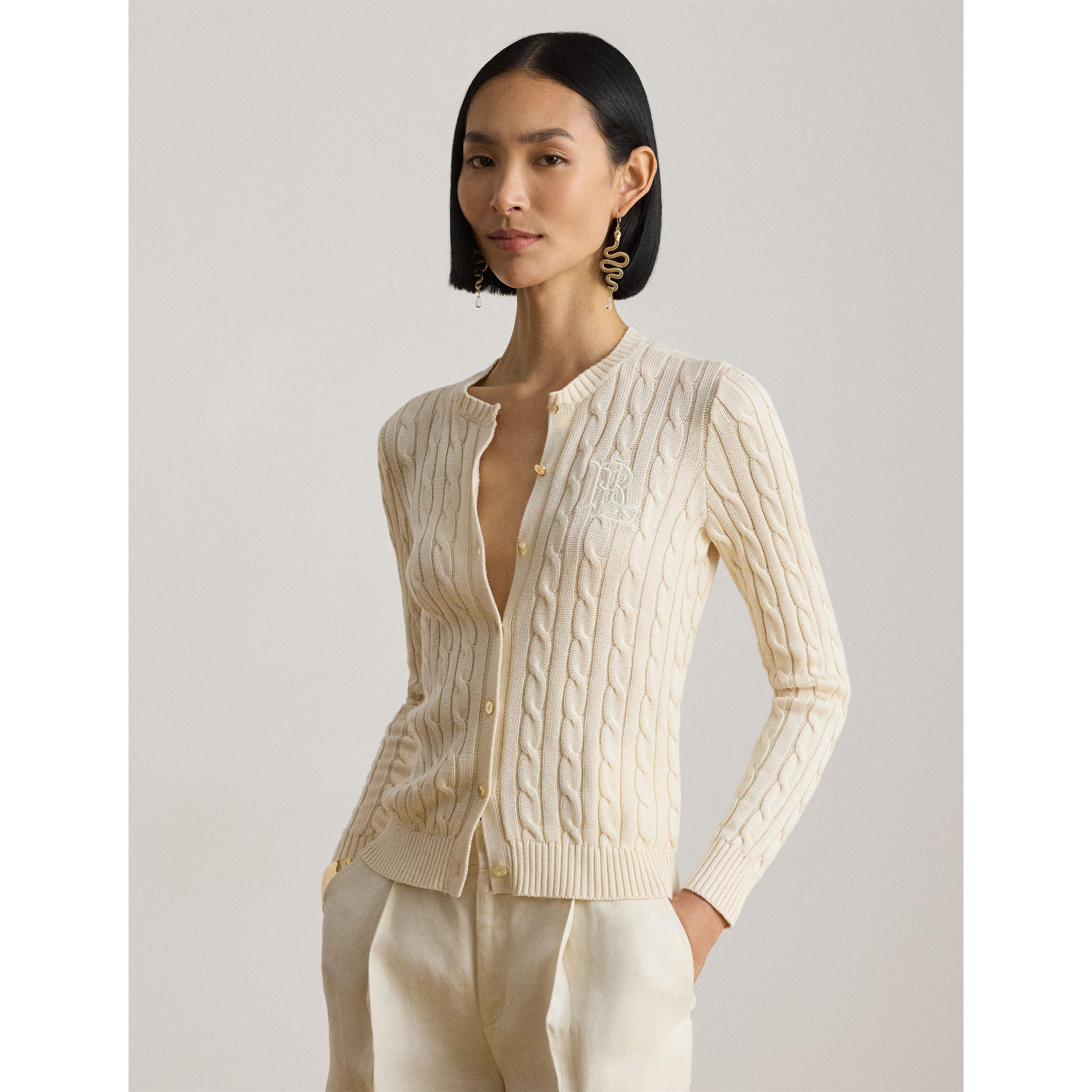 Masc Cream - Lauren by Ralph Lauren - Women's Cable-Knit Cardigan - 3