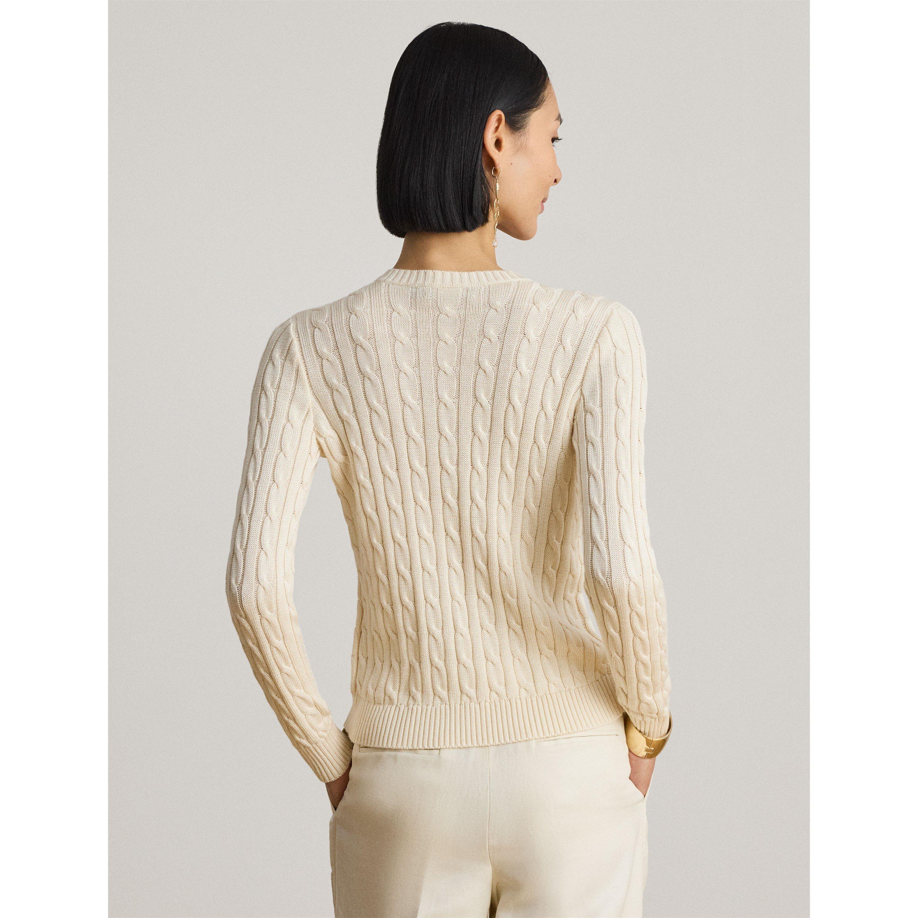 Masc Cream - Lauren by Ralph Lauren - Women's Cable-Knit Cardigan - 4