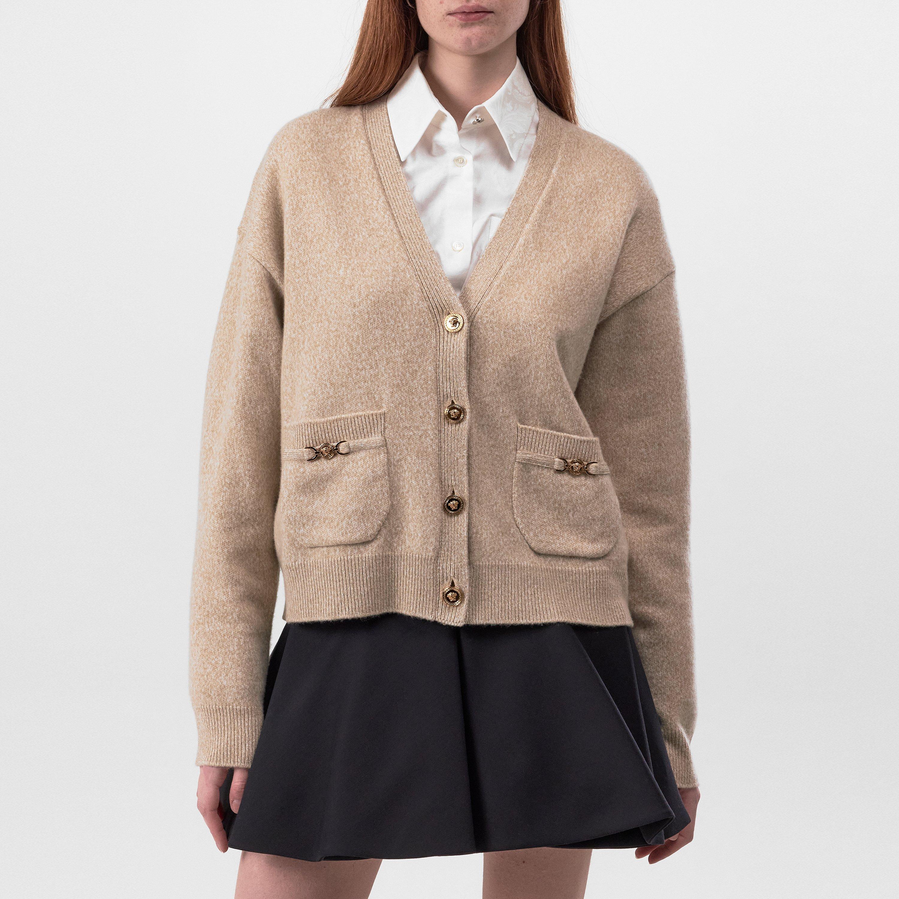 Versace Cashmere Knit Cardigan - Beige/Bone - Size 38 (XS)