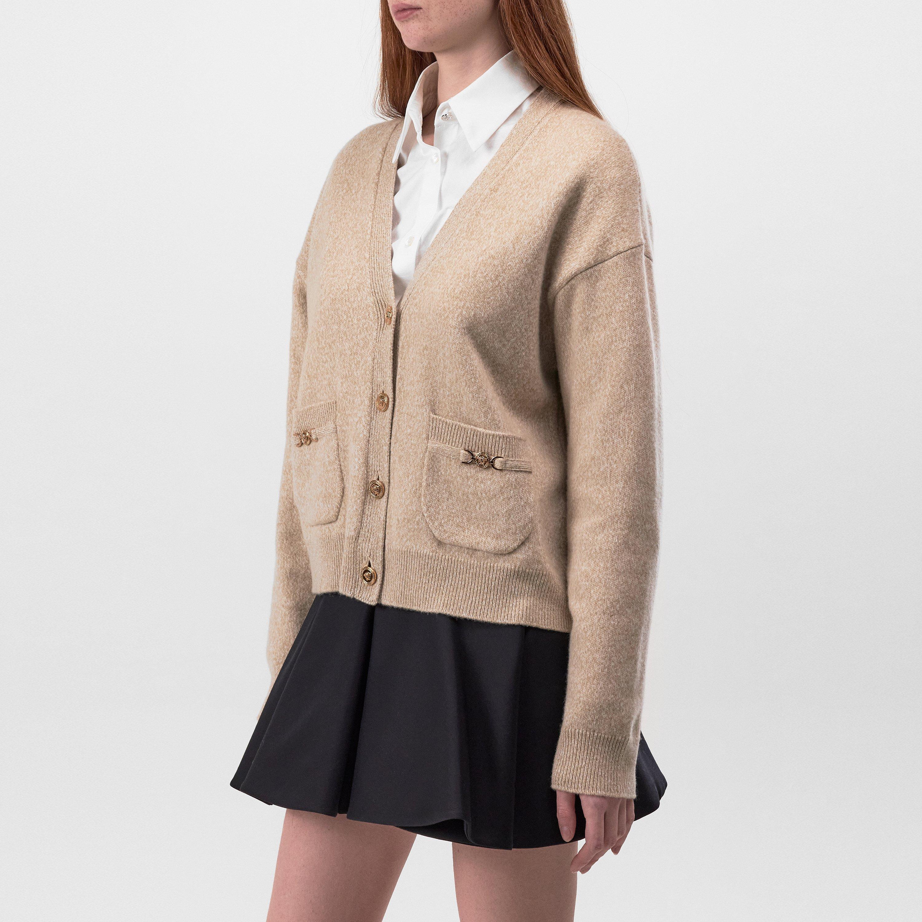 Beige/Bone - Versace - Cashmere Knit Cardigan - 2