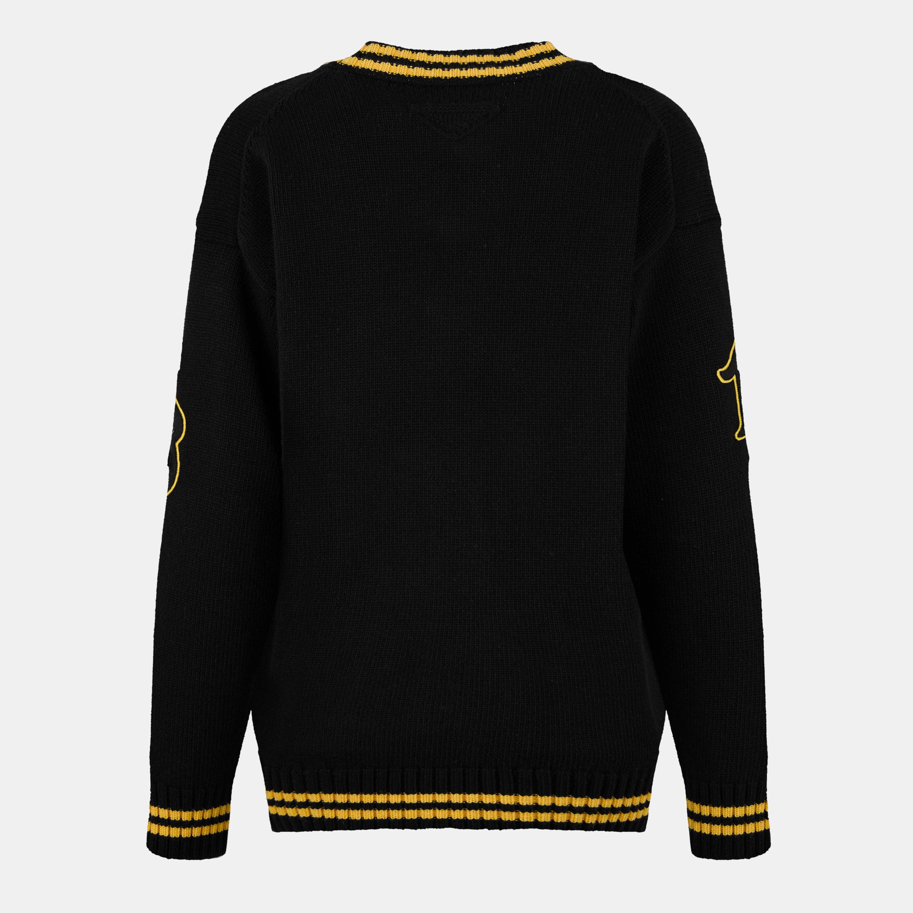 Nero - Prada - Cashmere Varsity Cardigan - 2