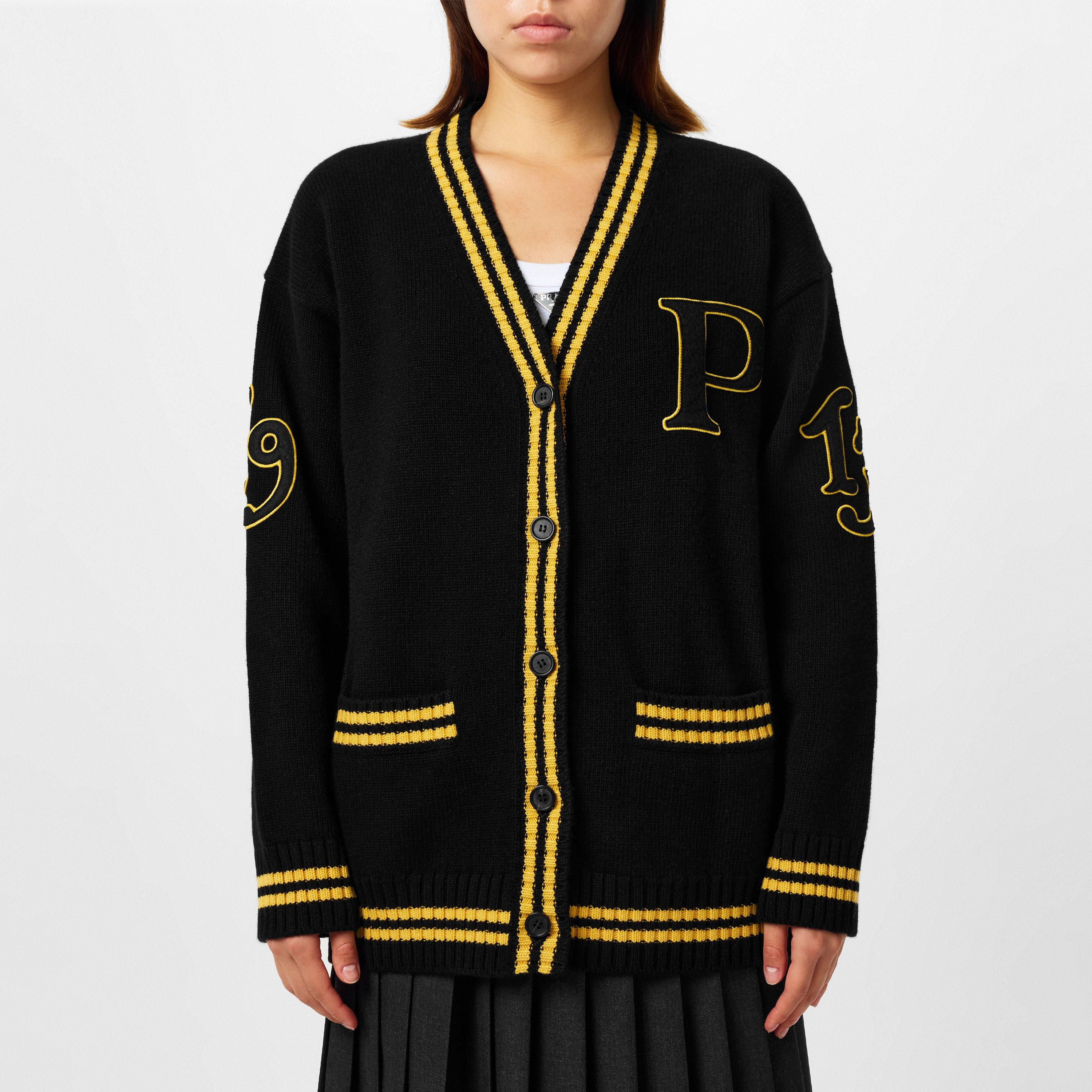 Nero - Prada - Cashmere Varsity Cardigan - 3