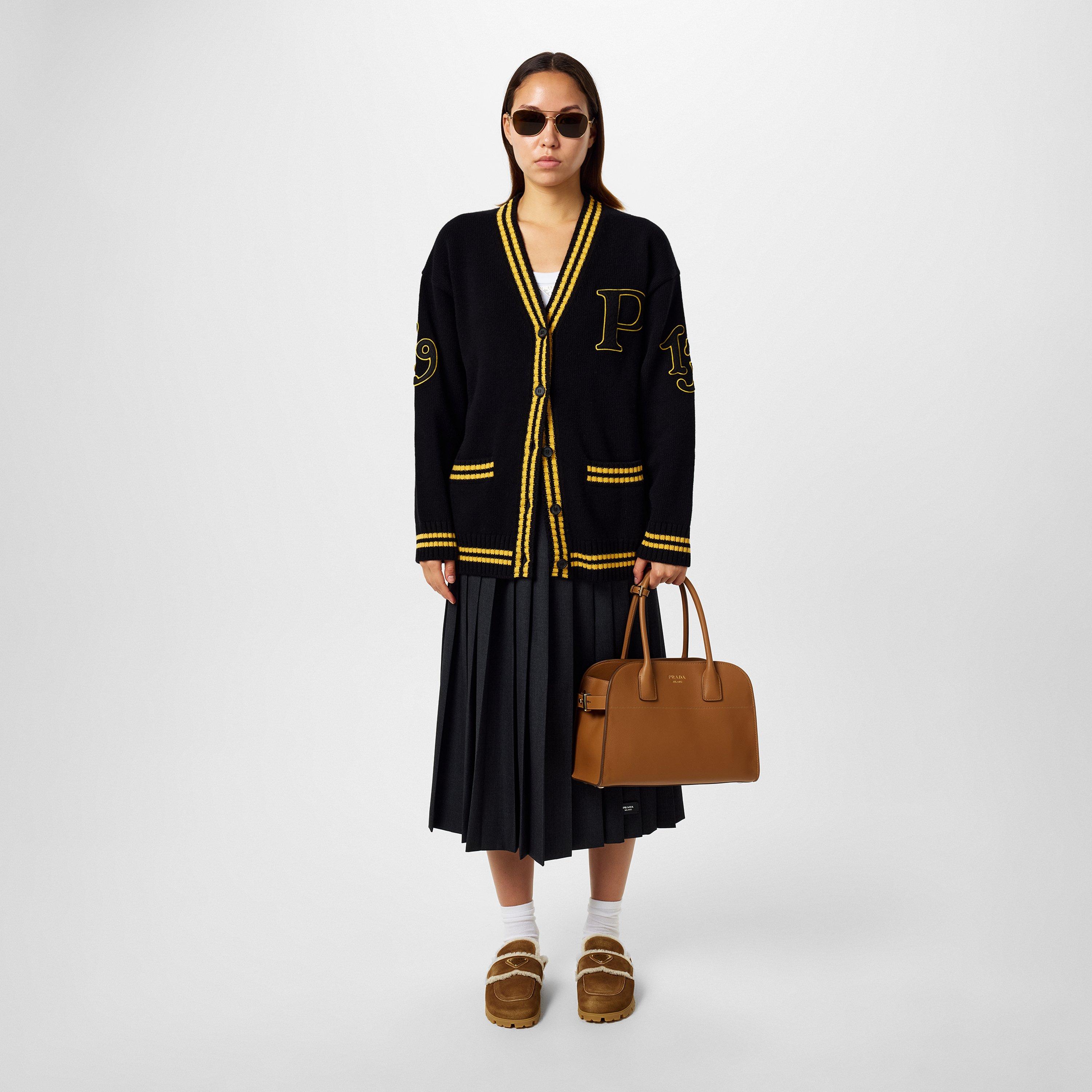 Nero - Prada - Cashmere Varsity Cardigan - 6