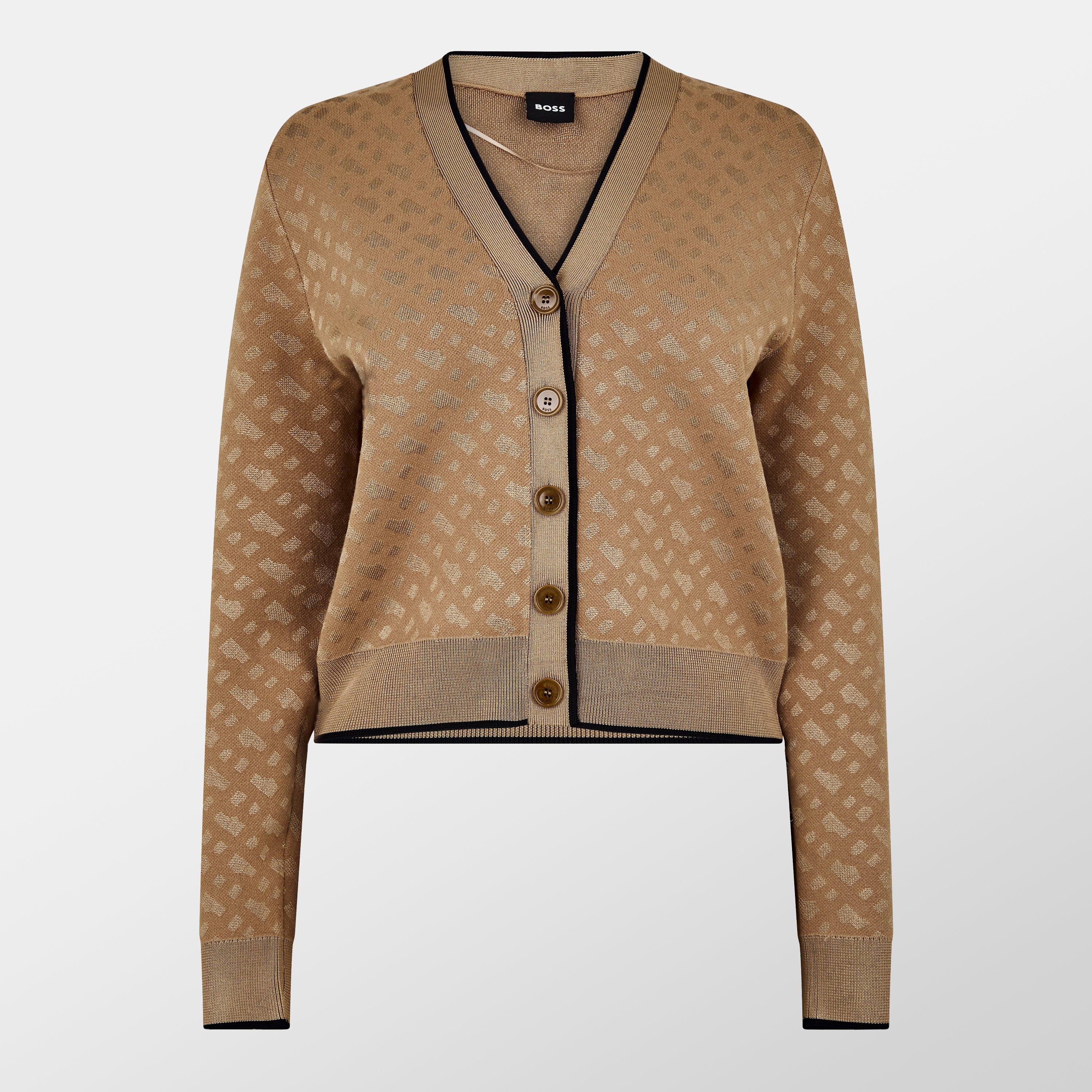 Med Beige - Boss - Women's BB Knitted Cardigan, Fabric Style - 1