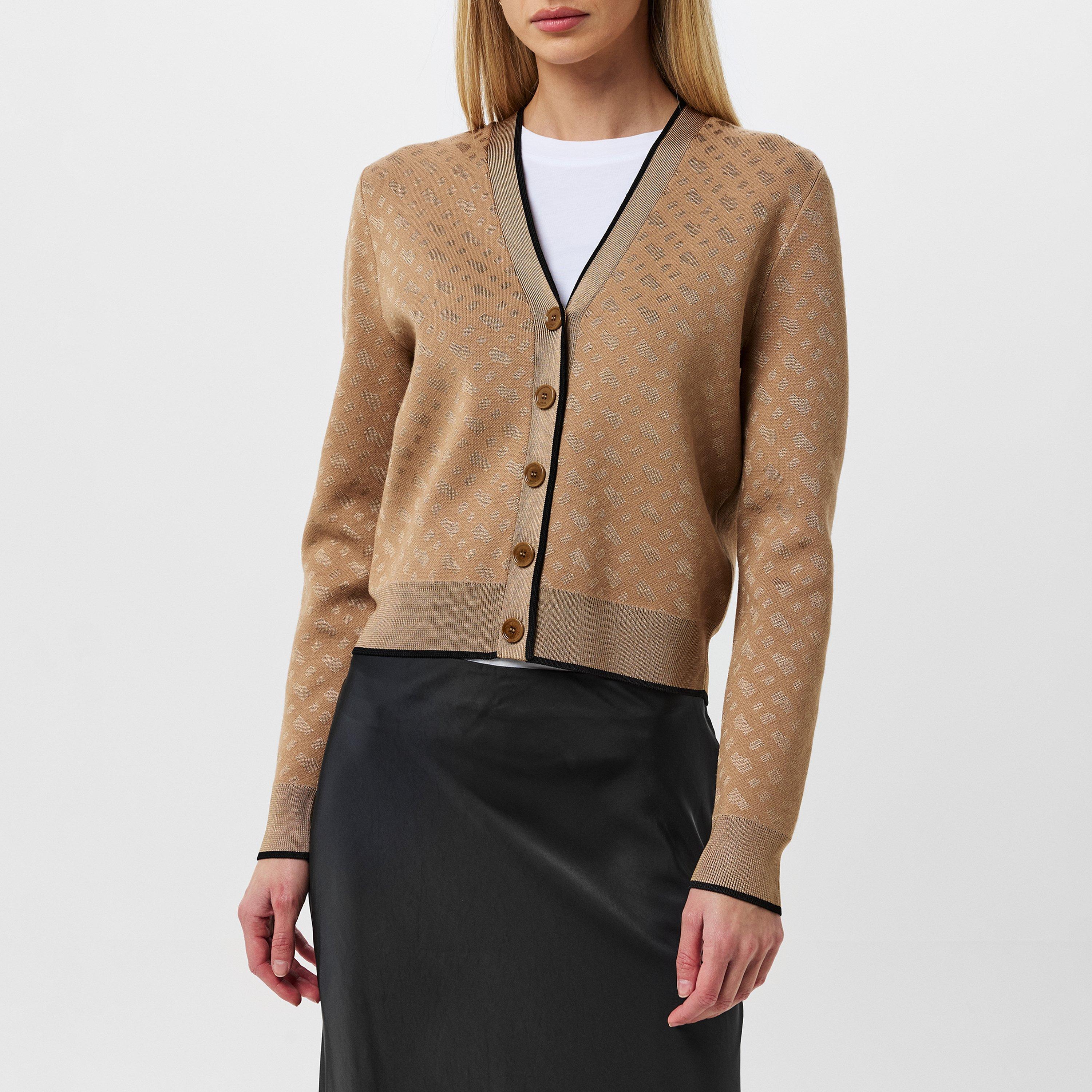 Med Beige - Boss - Women's BB Knitted Cardigan, Fabric Style - 3