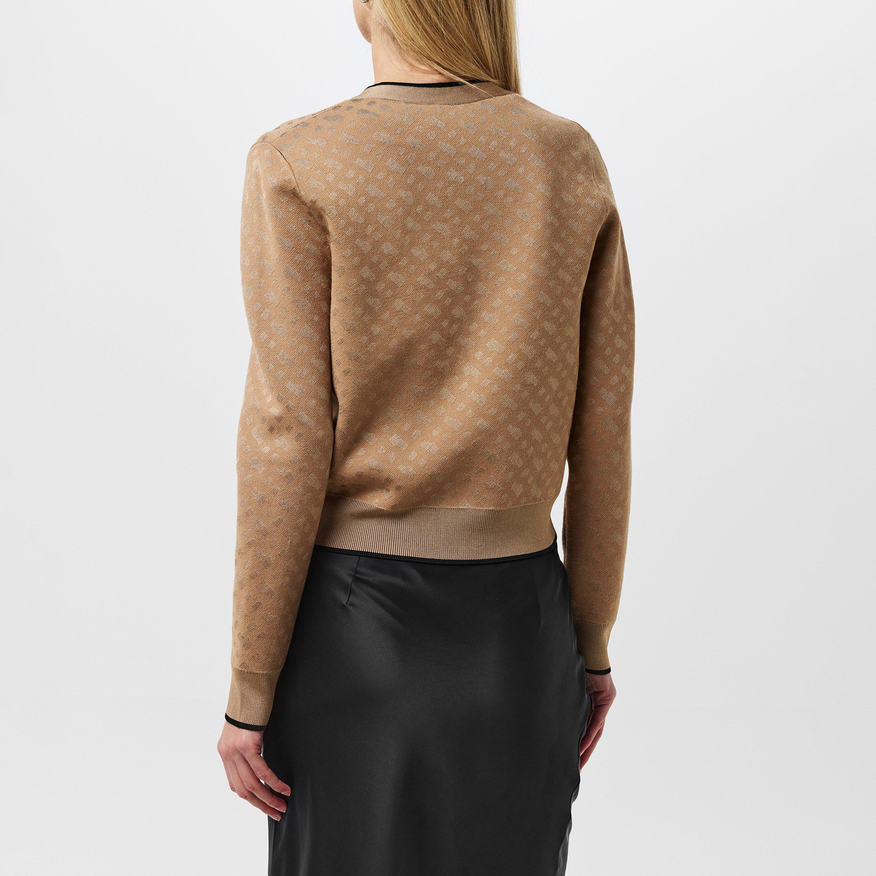 Med Beige - Boss - Women's BB Knitted Cardigan, Fabric Style - 4