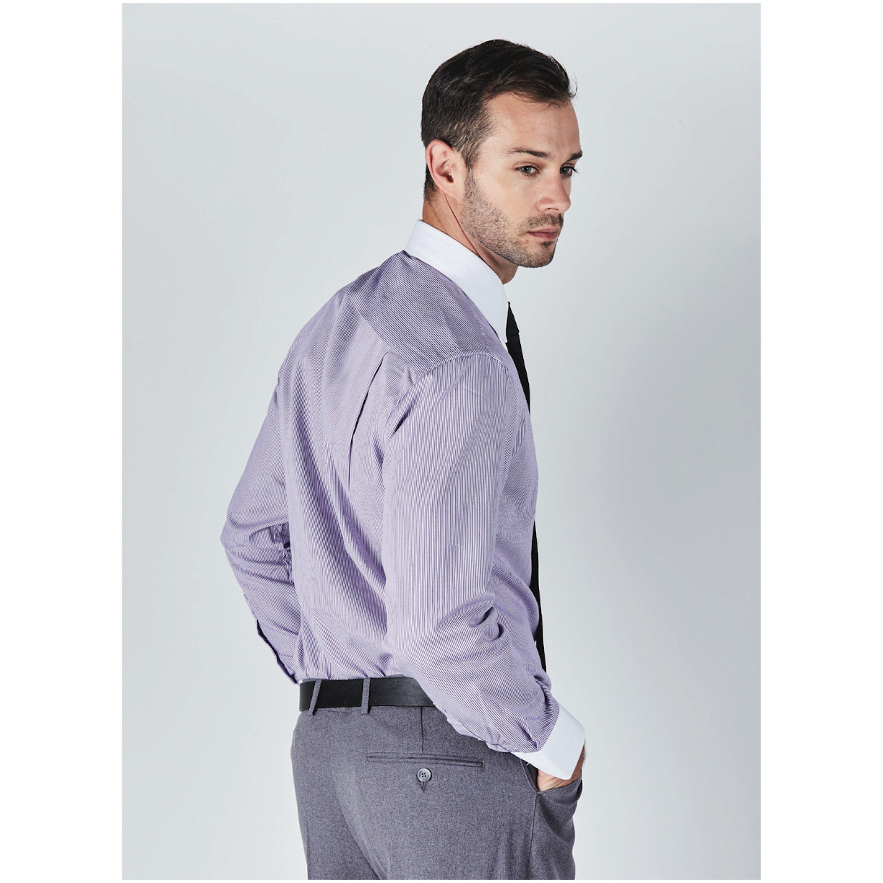 Righe Viola - Harvey and Jones - Formal Striped Shirt Mens - 2
