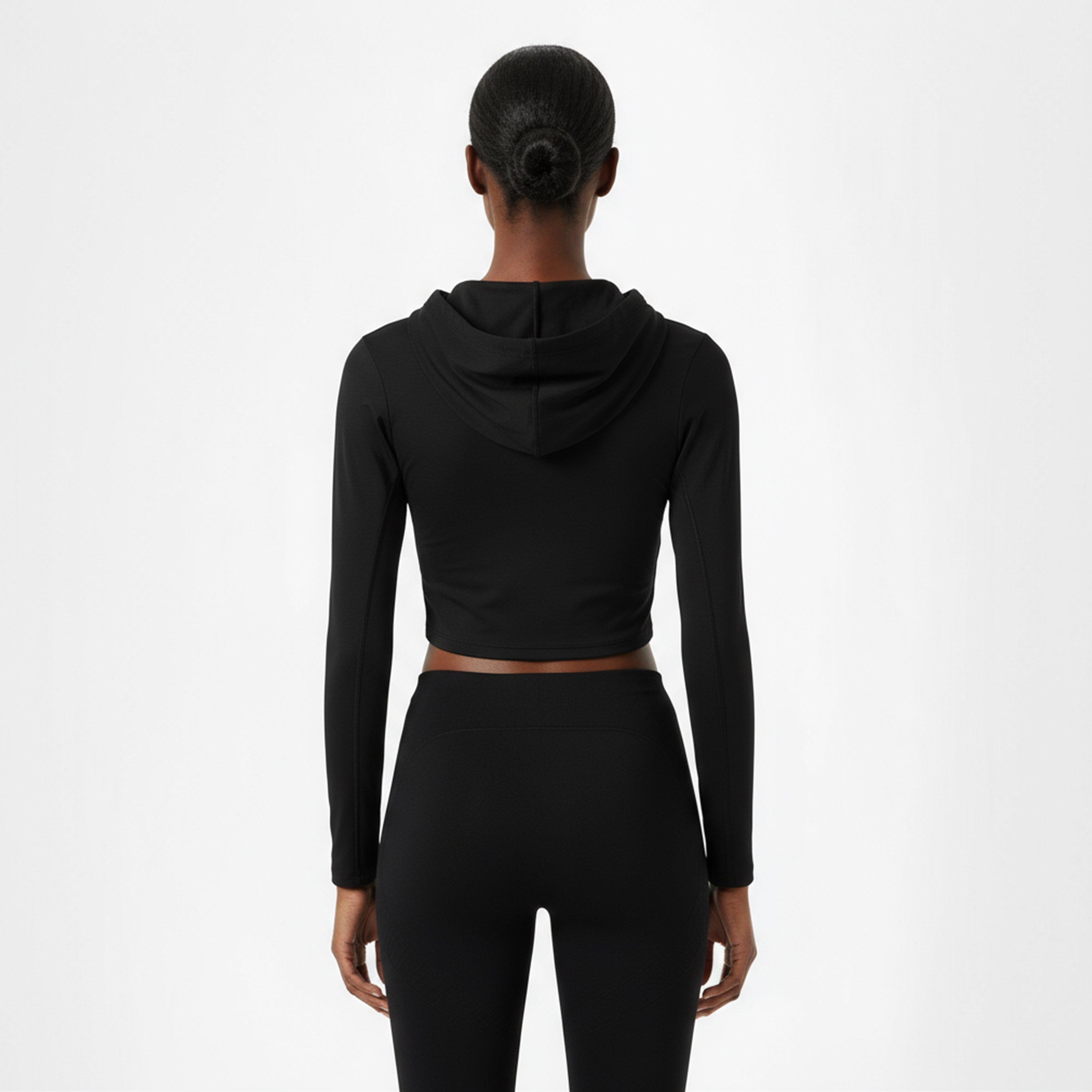 Schwarz - USA Pro - Pro Quarter Zip Hoodie Womens - 4