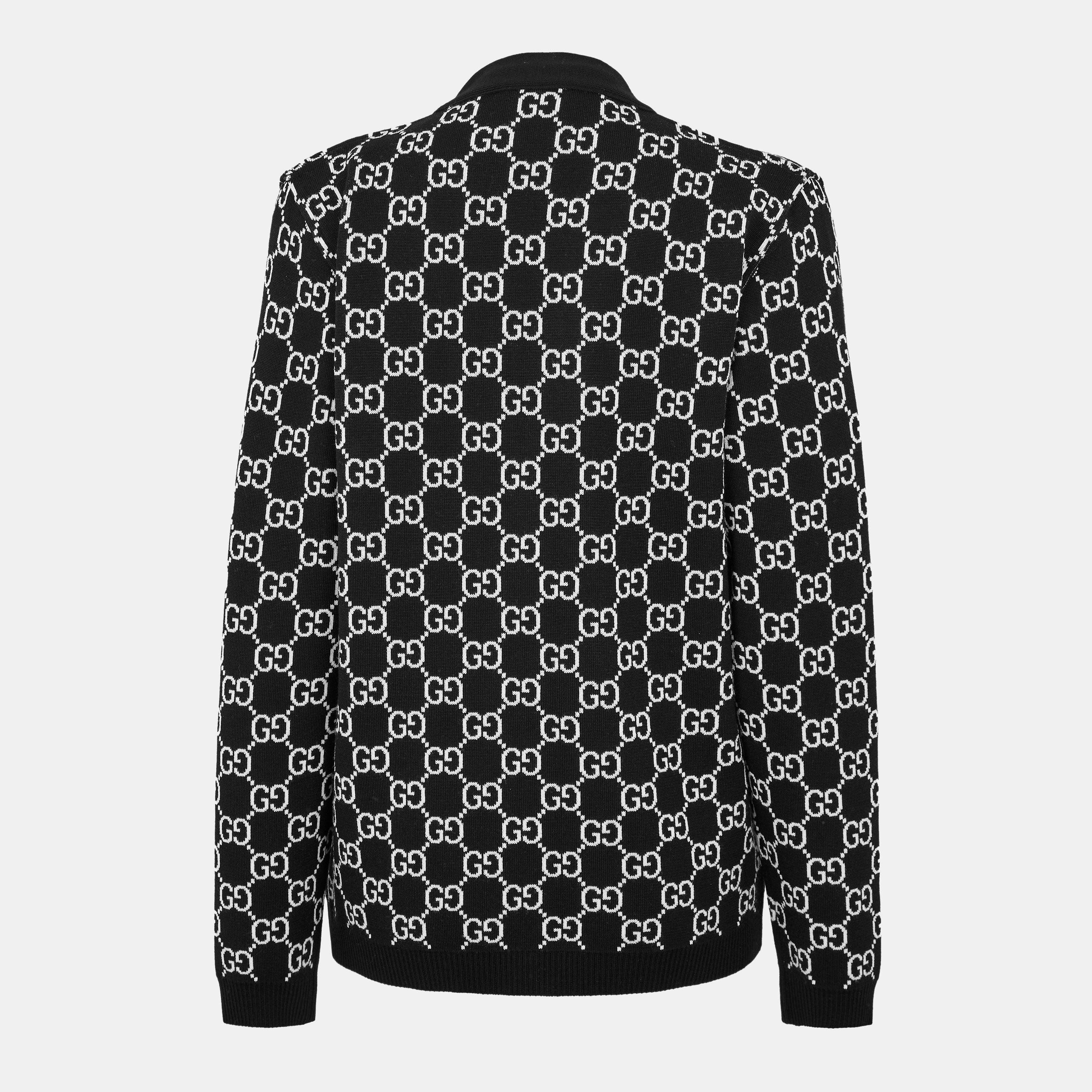 Black/White - Gucci - GG Reversible Jacquard Cardigan - 2