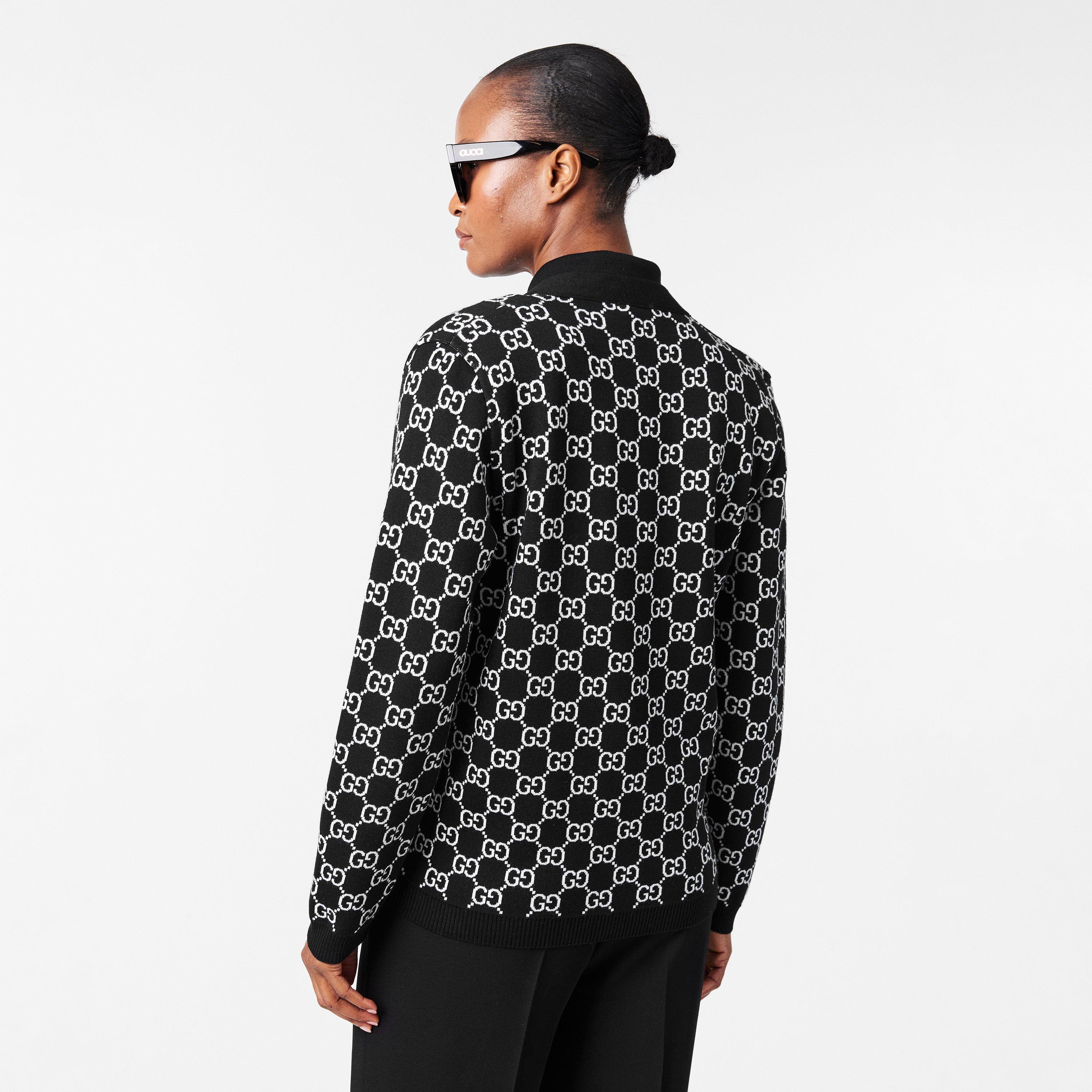 Black/White - Gucci - GG Reversible Jacquard Cardigan - 4