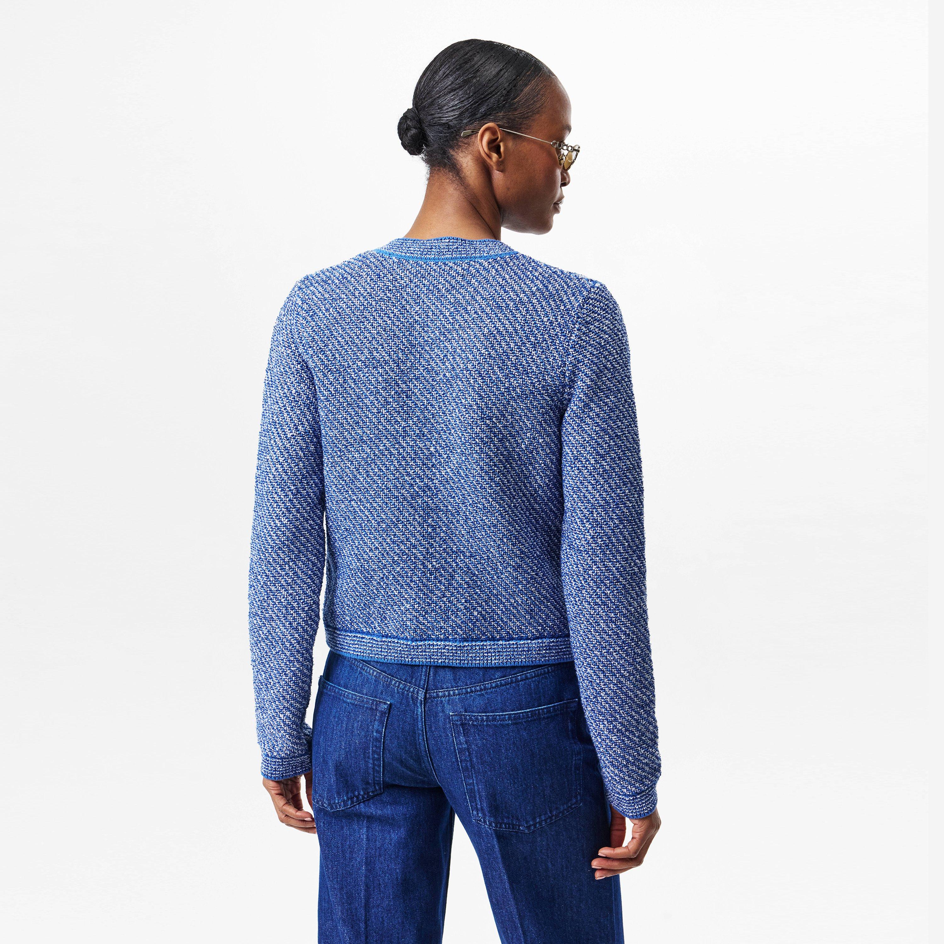 Light Denim - Gucci - Cotton Crewneck Cardigan - 4