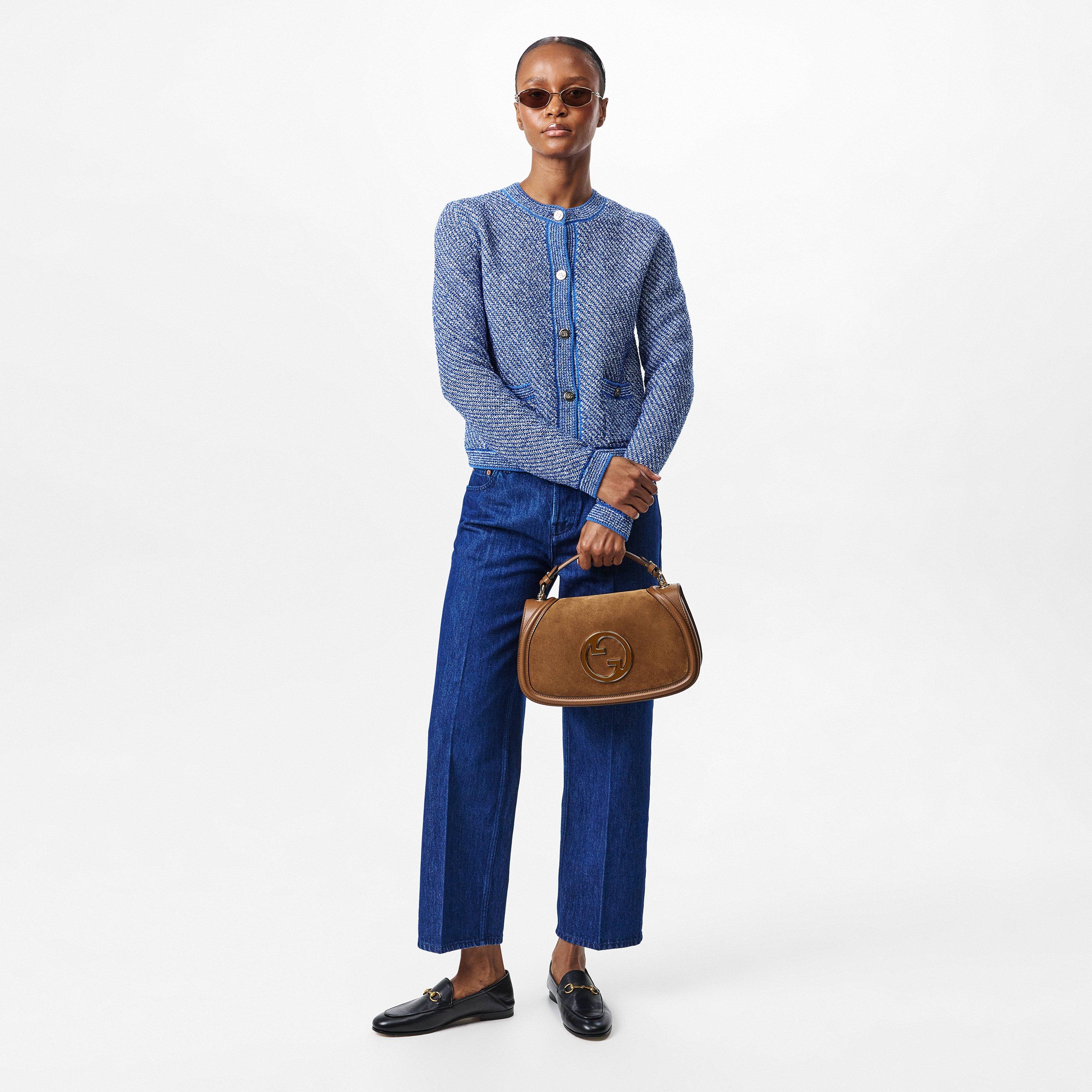 Light Denim - Gucci - Cotton Crewneck Cardigan - 6