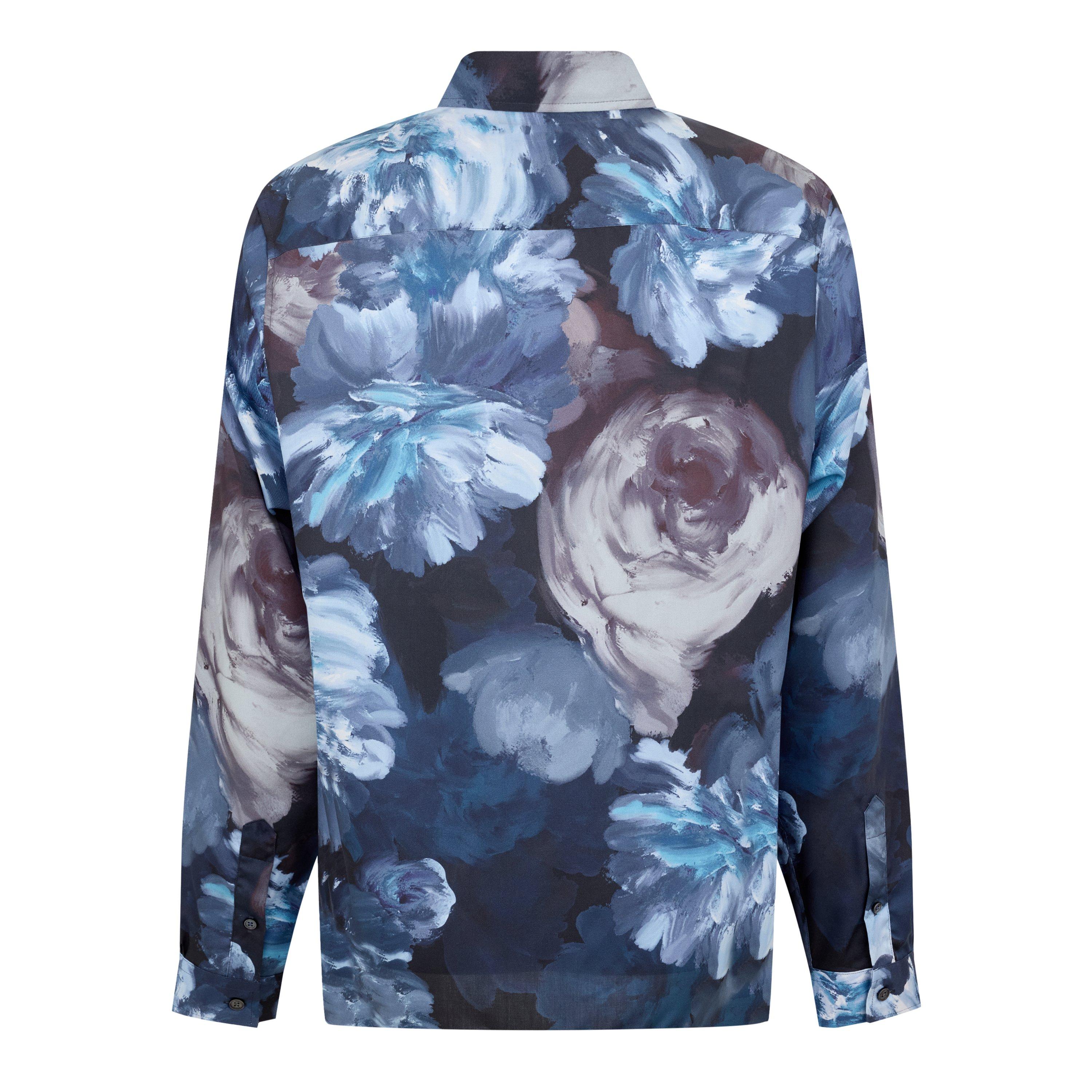 Türkis-Blau - Ted Baker - Men's Biton Long-Sleeve Patterned Shirt - 2