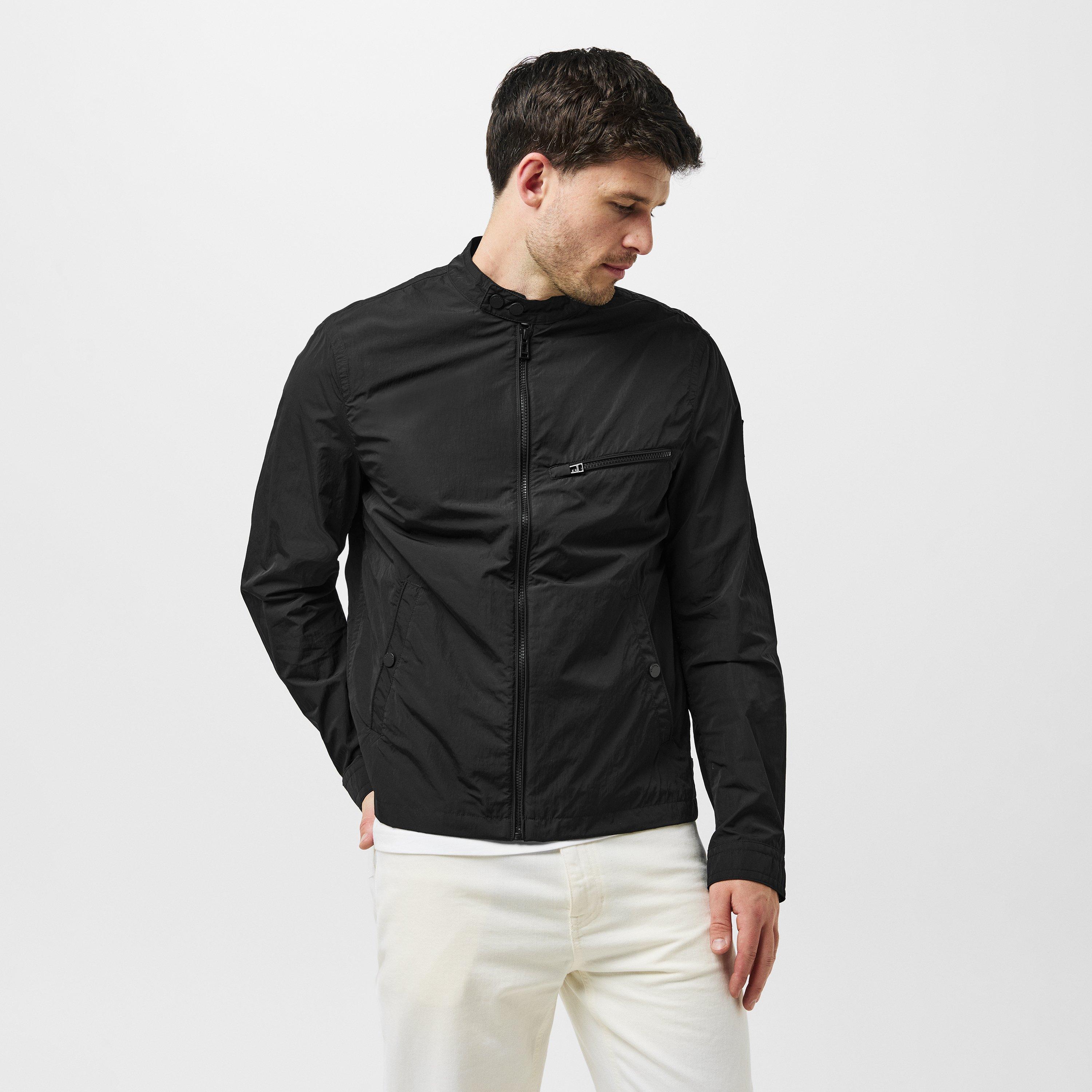 Black - Belstaff - Men's Walkham Long Sleeve Full Zip Bomber Jacket - 3