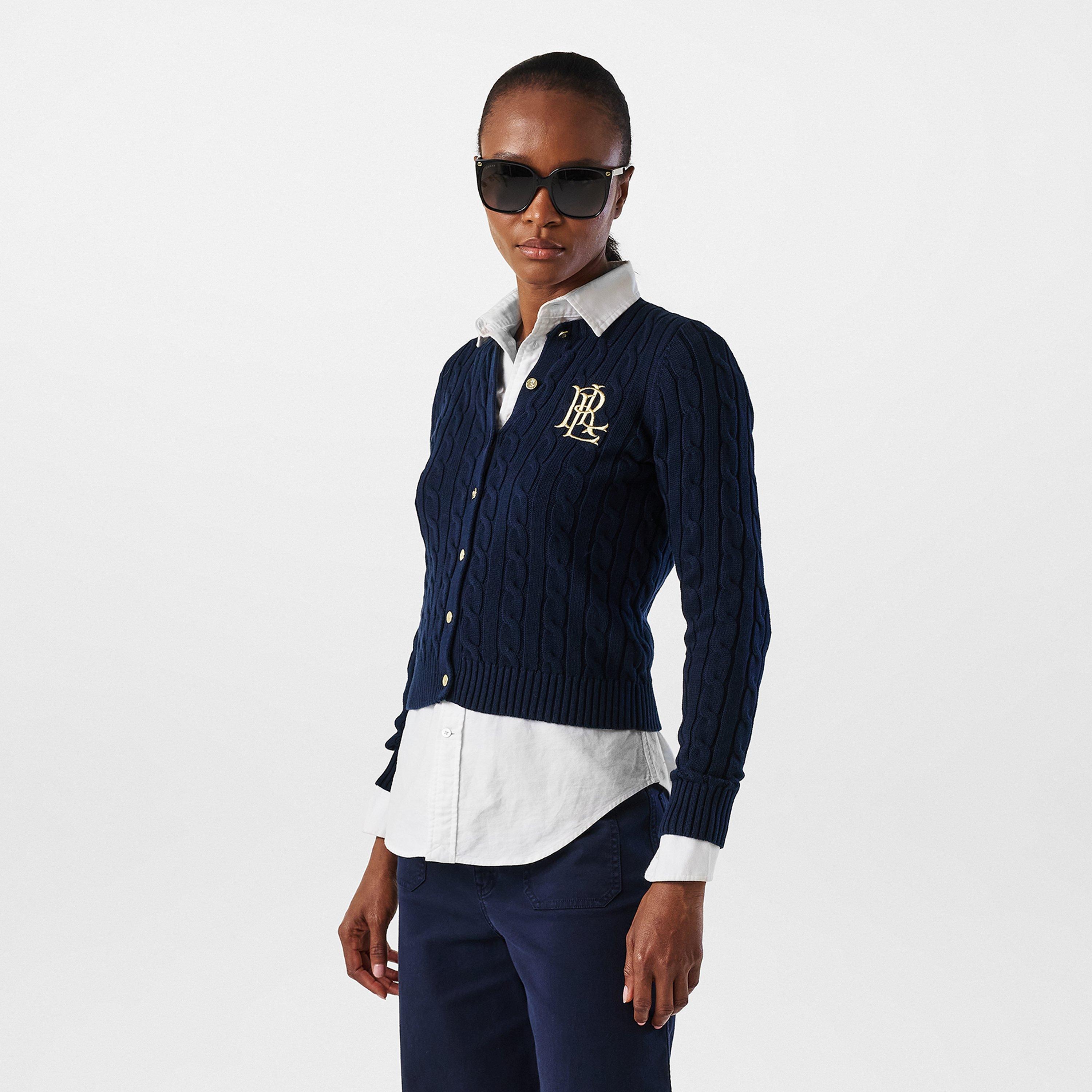 Lauren Navy - Lauren by Ralph Lauren - Women's Real Leather Ralhan Cardigan - 3