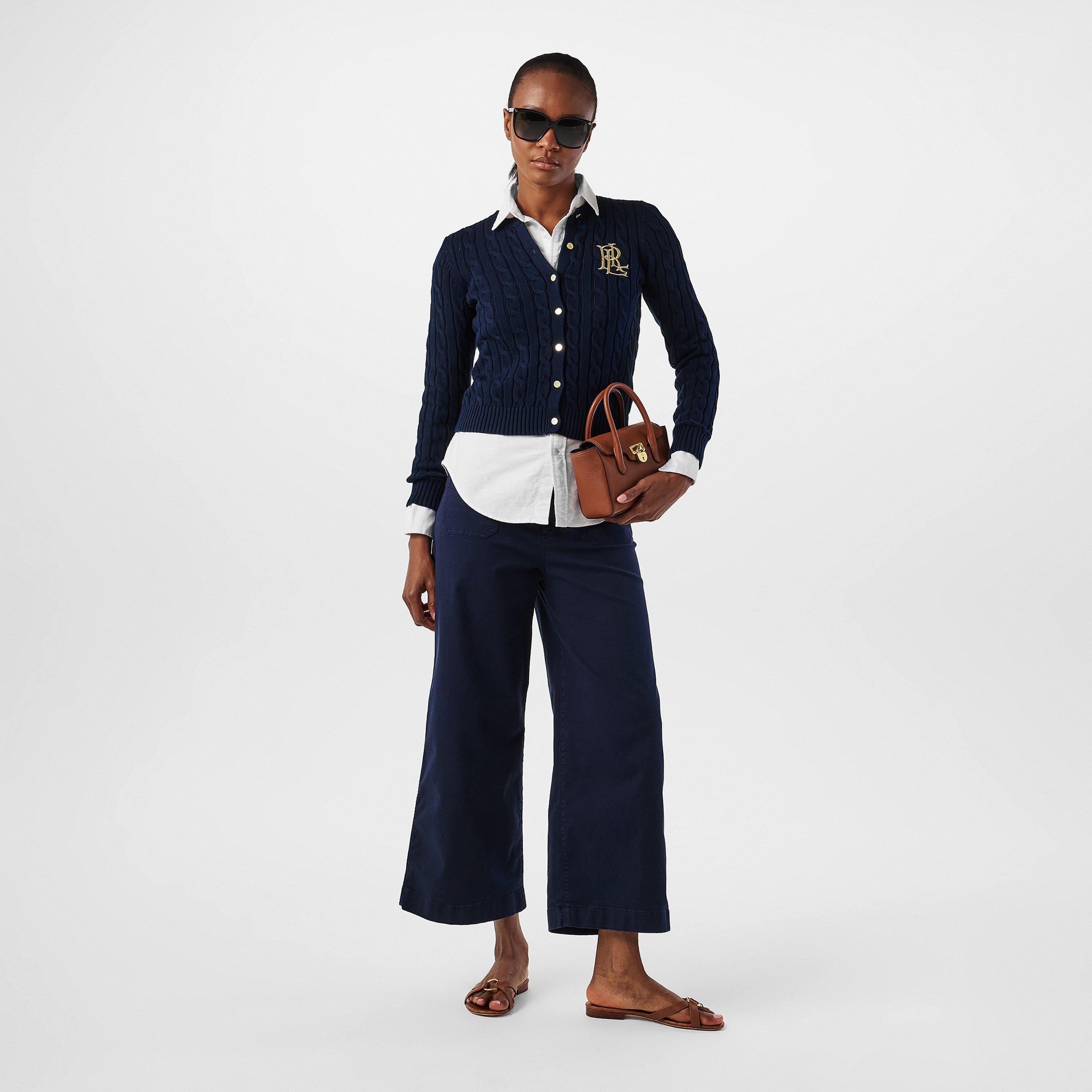 Lauren Navy - Lauren by Ralph Lauren - Women's Real Leather Ralhan Cardigan - 6