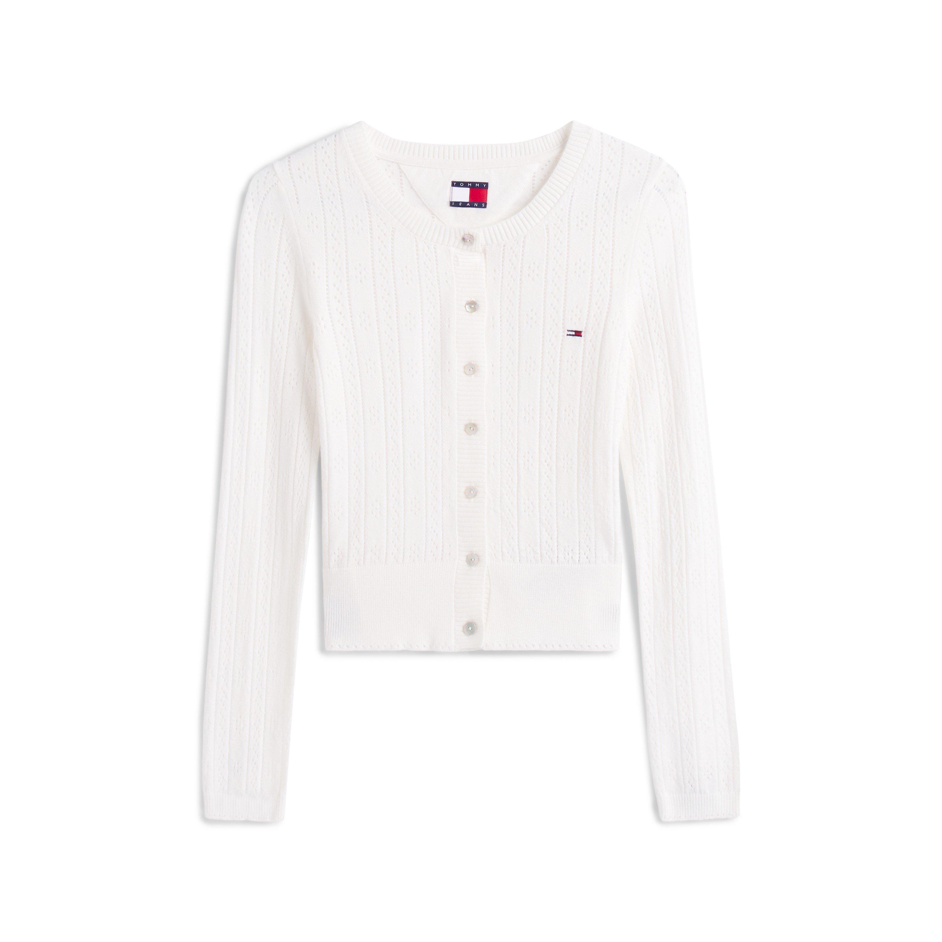 Tommy Jeans Women's Poinelle Cardigan - Ecru - 14 (L)