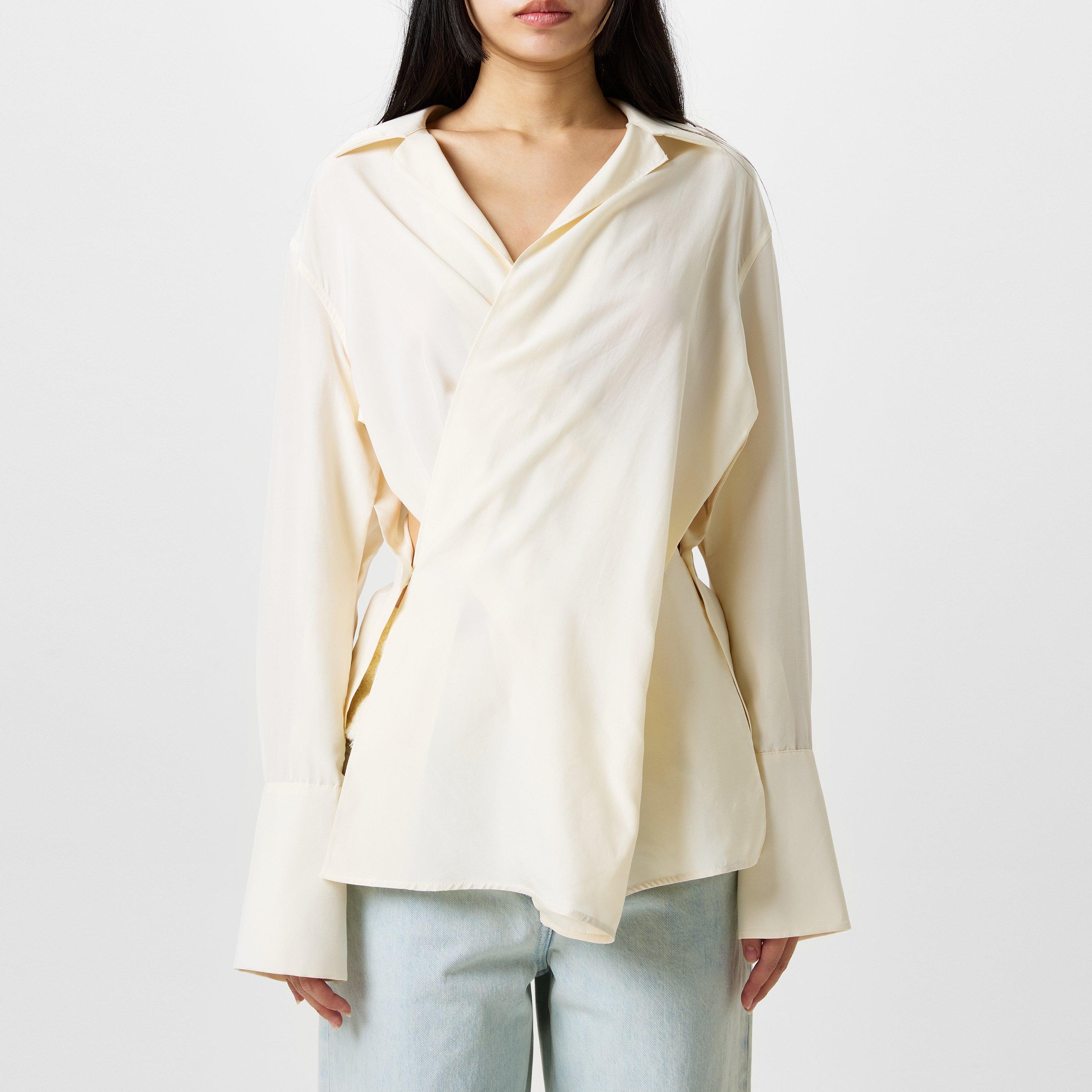 GIVENCHY Silk Cardigan - Ecru - Size 14 (44)