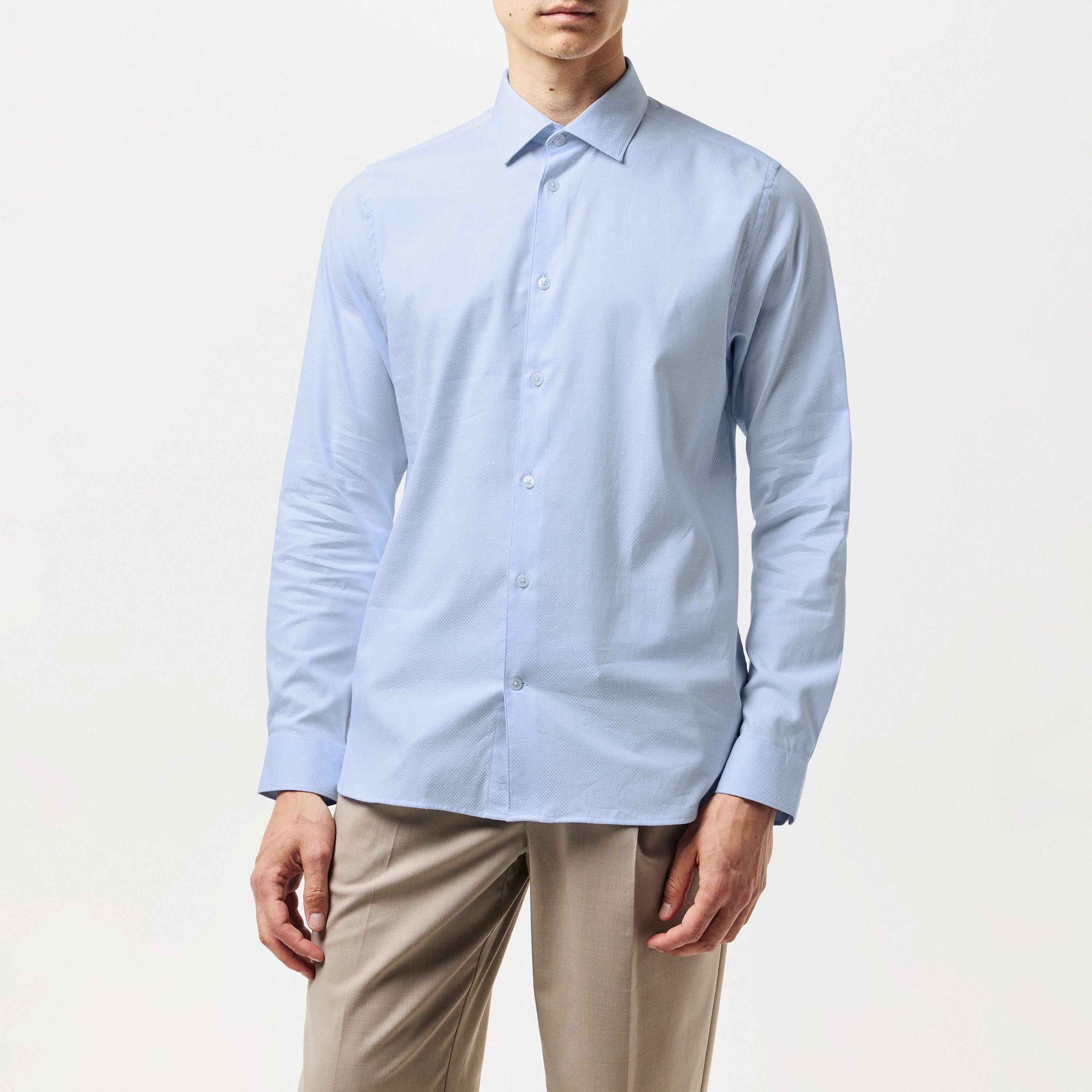 Bleu - Ted Baker - Hart Blue Diamond Dot Slim Shirt - 3