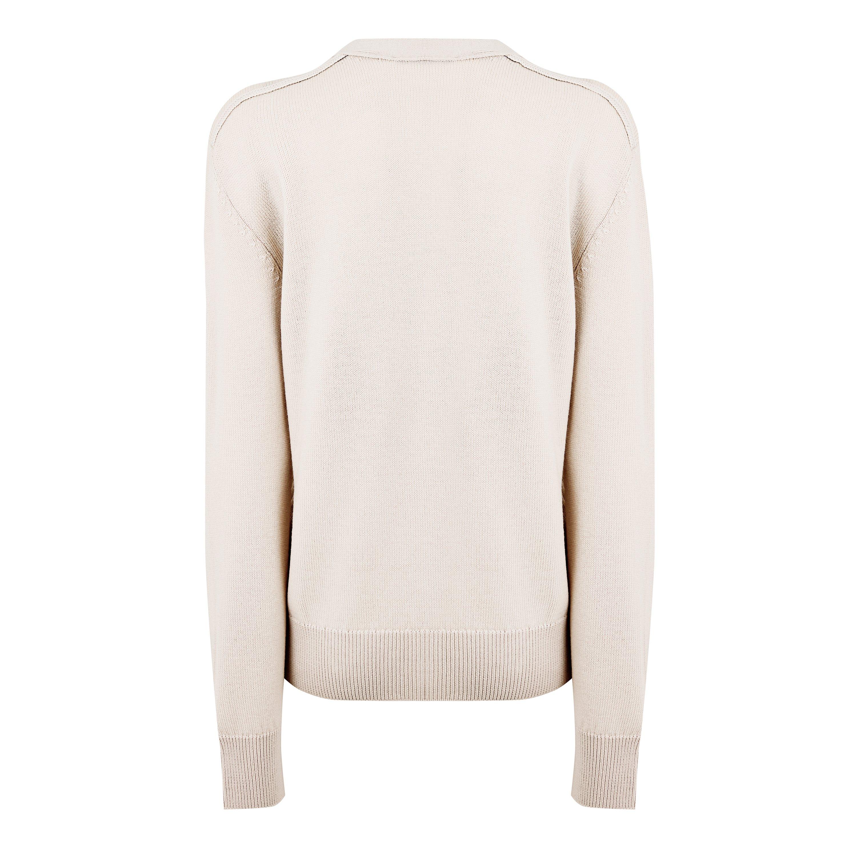 Beige - Burberry - Patch Label Wool Cardigan - 6
